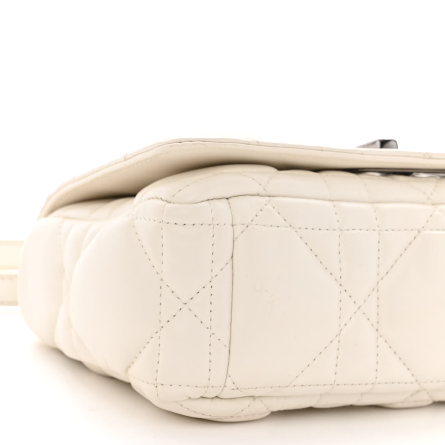 Christian Dior Lambskin Macrocannage Small Dior Caro Bag Ivory 8 of 9