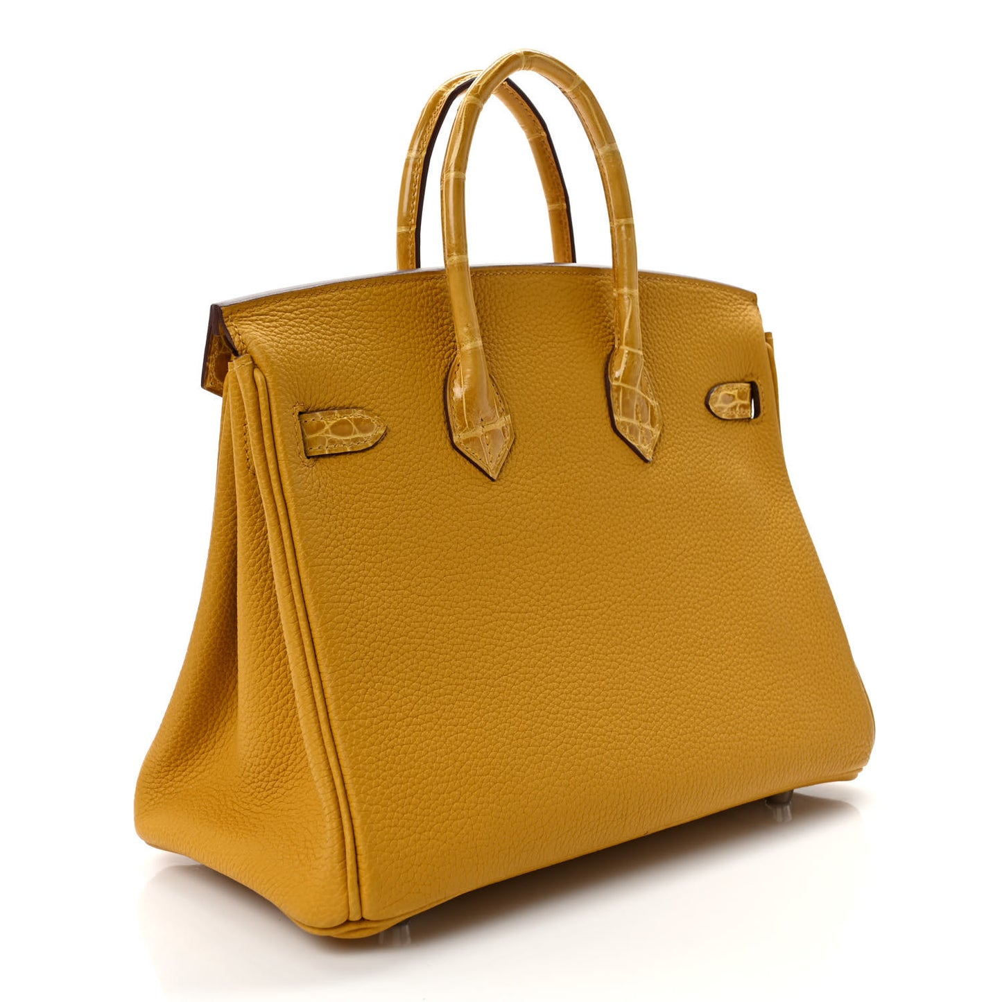 Togo Shiny Niloticus Crocodile Birkin Touch 25 Jaune Ambre
