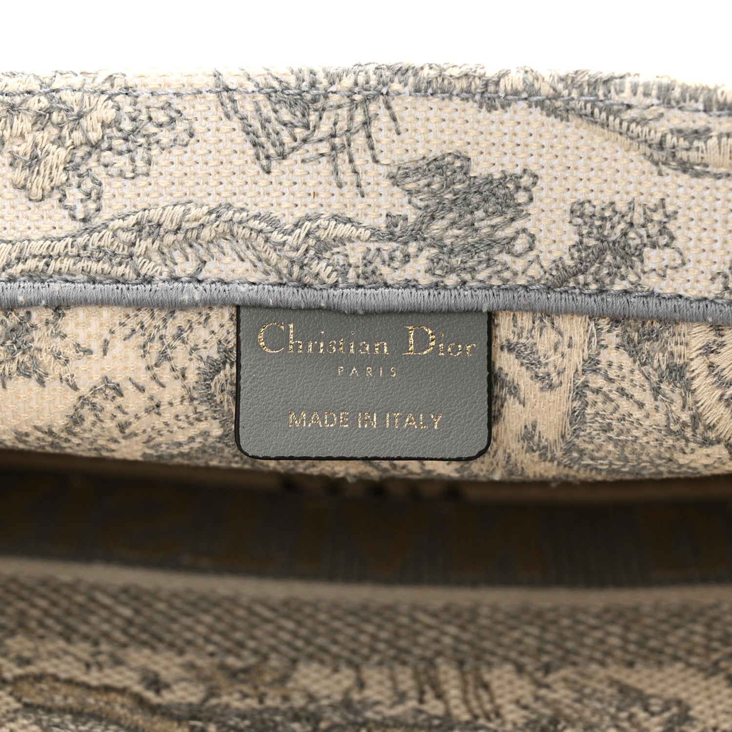 Christian Dior Canvas Embroidered Medium Dioriviera Toile De Jouy Book Tote Gray 6 of 11