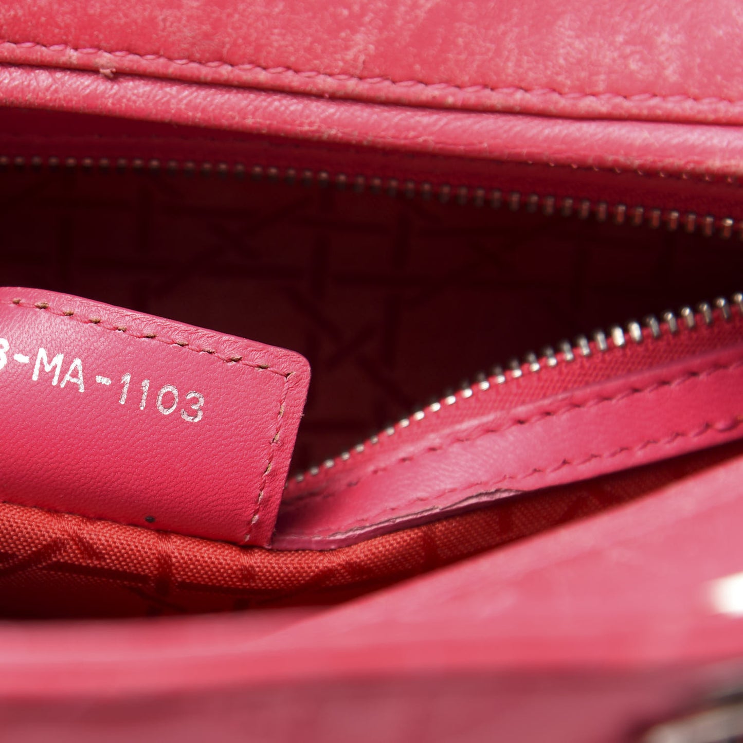 Lambskin Cannage Large Lady Dior Fuchsia