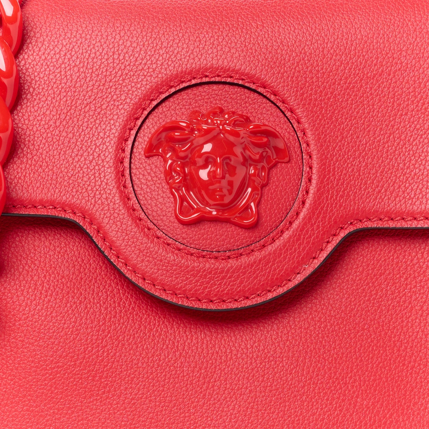 Calfskin Medium La Medusa Top Handle Handbag Red