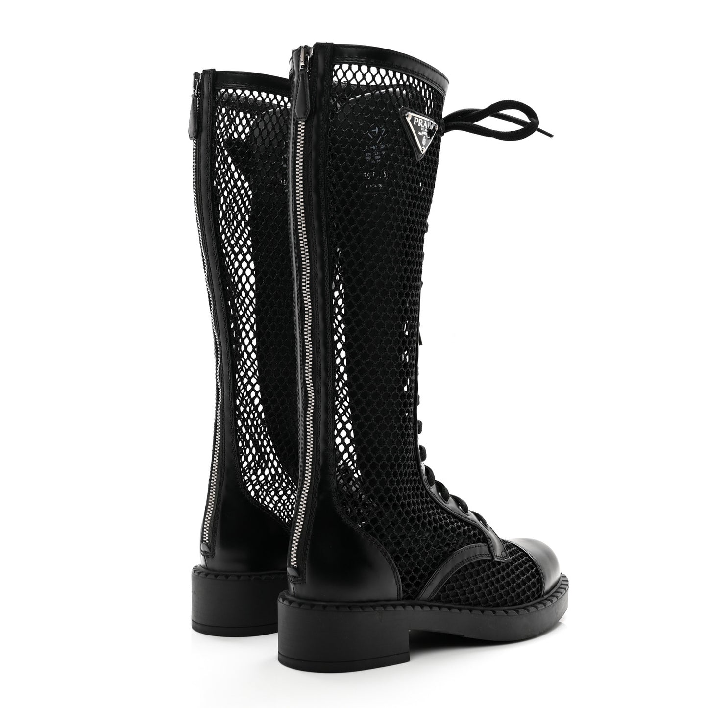 Rete Spazzolato Rois Metal Triangle Logo Womens Knee High 50mm Boots 35.5 Black