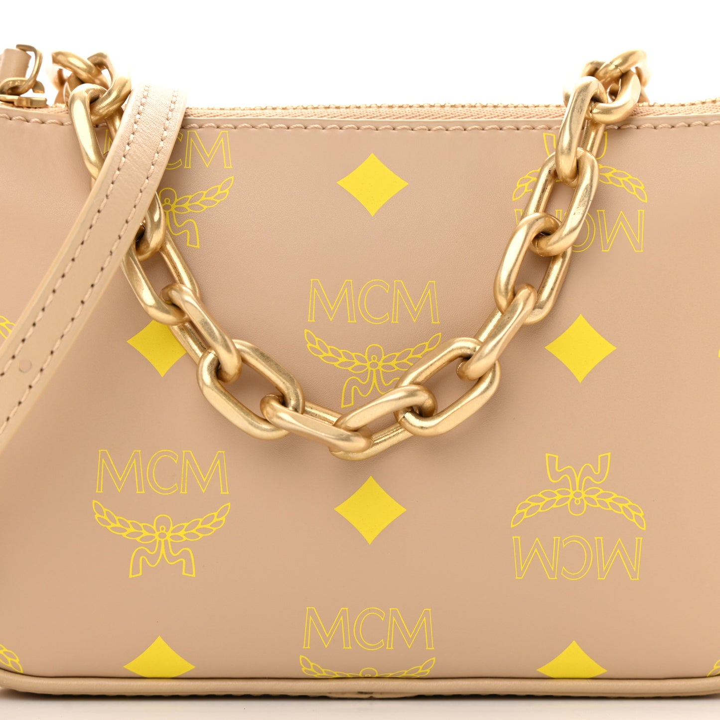 Calfskin Color Splash Mini Pouch on Chain Croissant