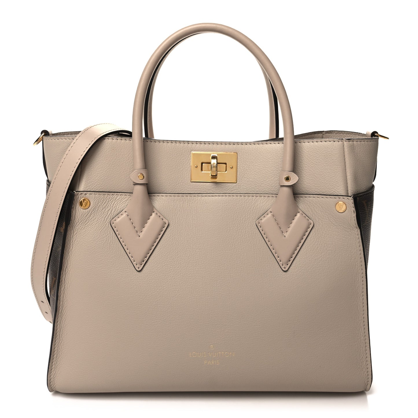Calfskin Monogram On My Side MM Greige