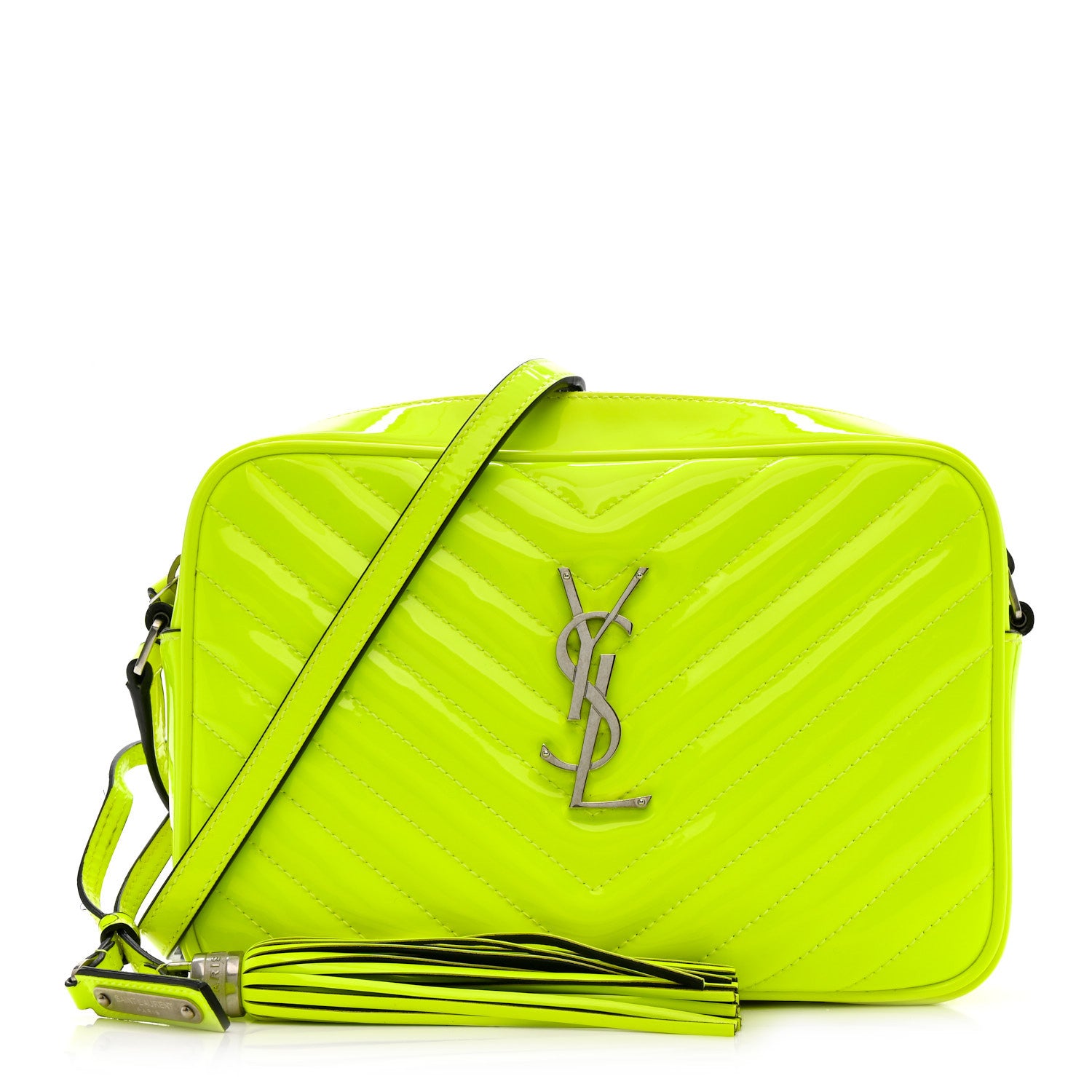 Saint Laurent Patent Calfskin Matelasse Monogram Lou Camera Bag