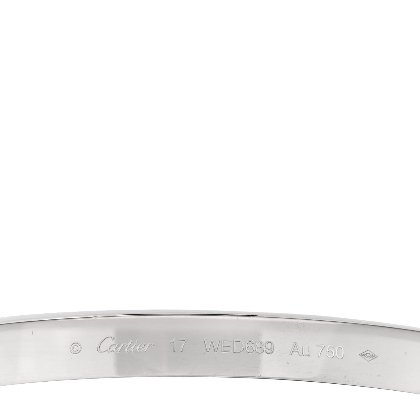18K White Gold LOVE Bracelet 17
