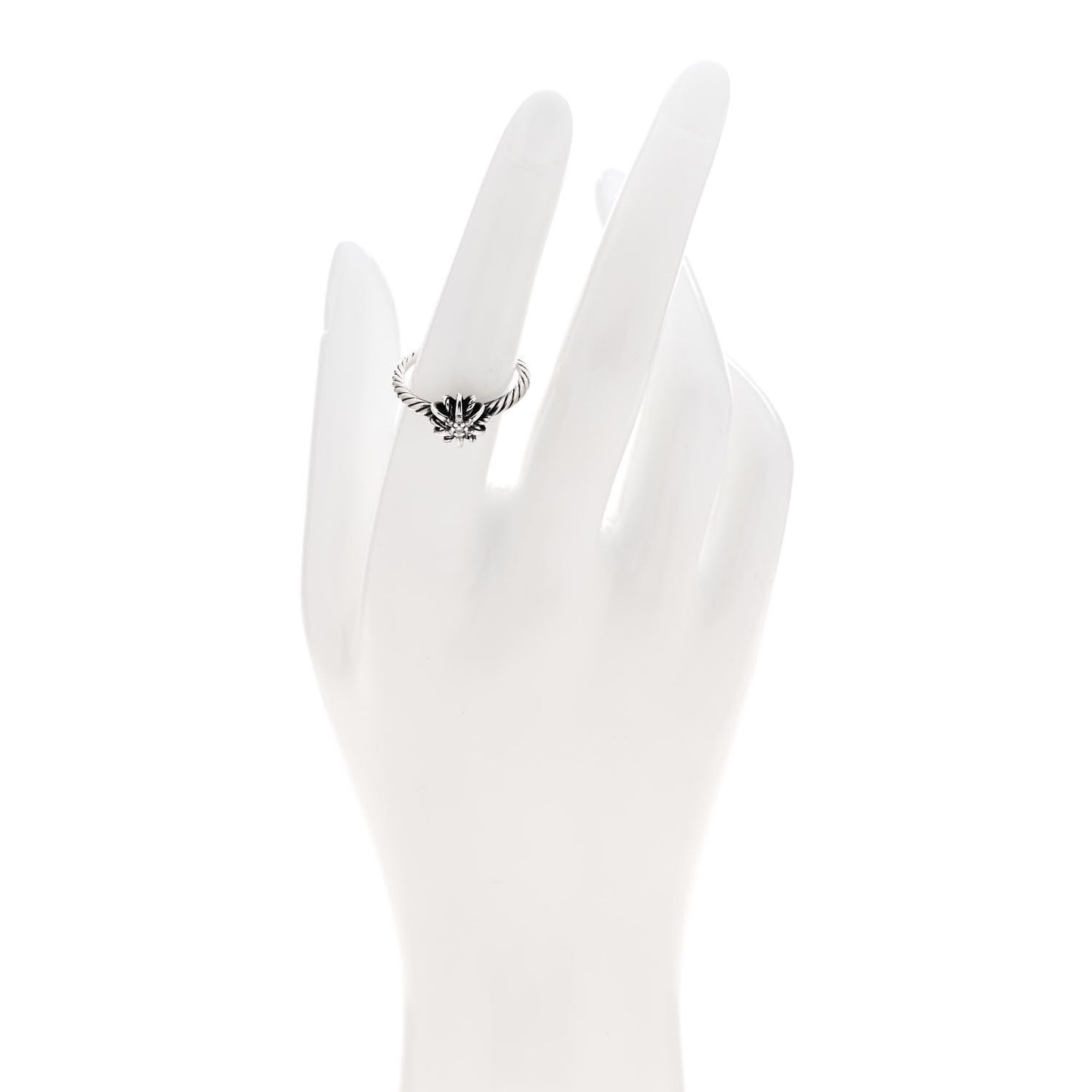 Sterling Silver Diamond Petite Starburst Ring 53 6.5