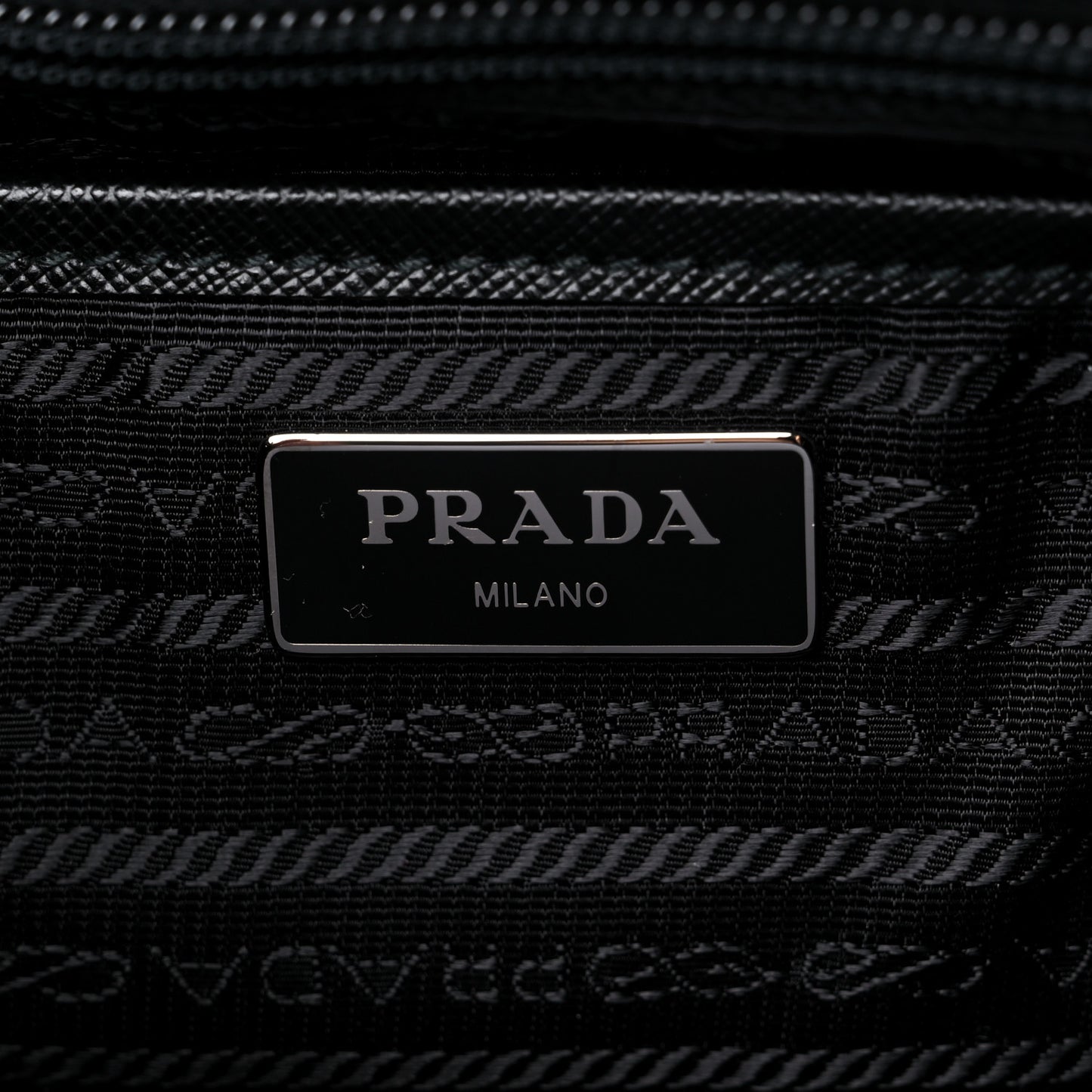 Tessuto Nylon Saffiano Medium Backpack Black