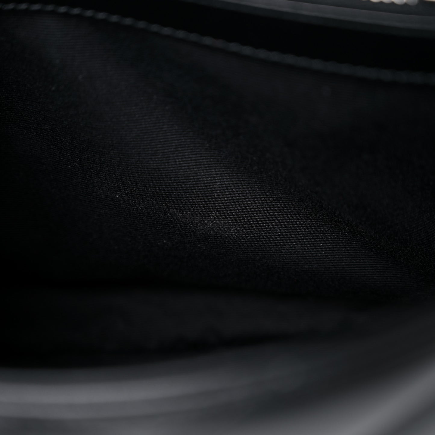 Calfskin Y Quilted Monogram Small Loulou Chain Satchel Black