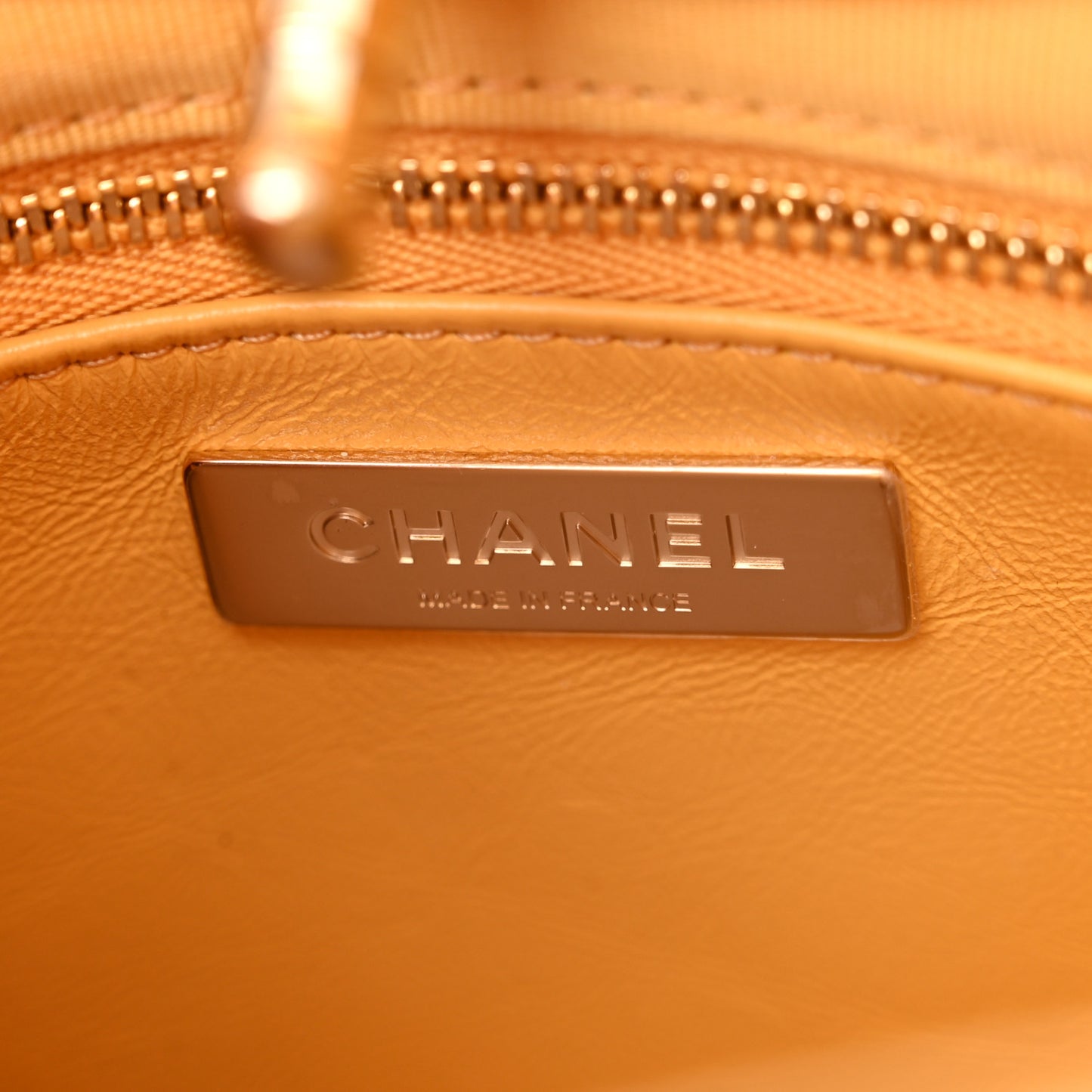 Shiny Crumpled Calfskin Quilted Mini 31 Shopping Bag Yellow