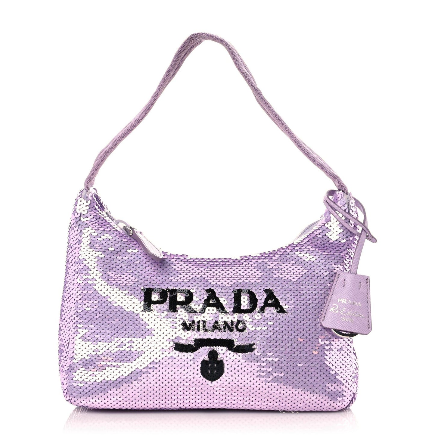 Paillettes Sequin Mini Re-Edition 2000 Bag Lilium Black