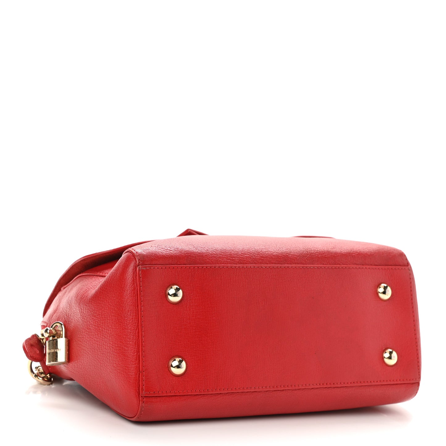 Glossy Goatskin Small Del Rey Satchel Red