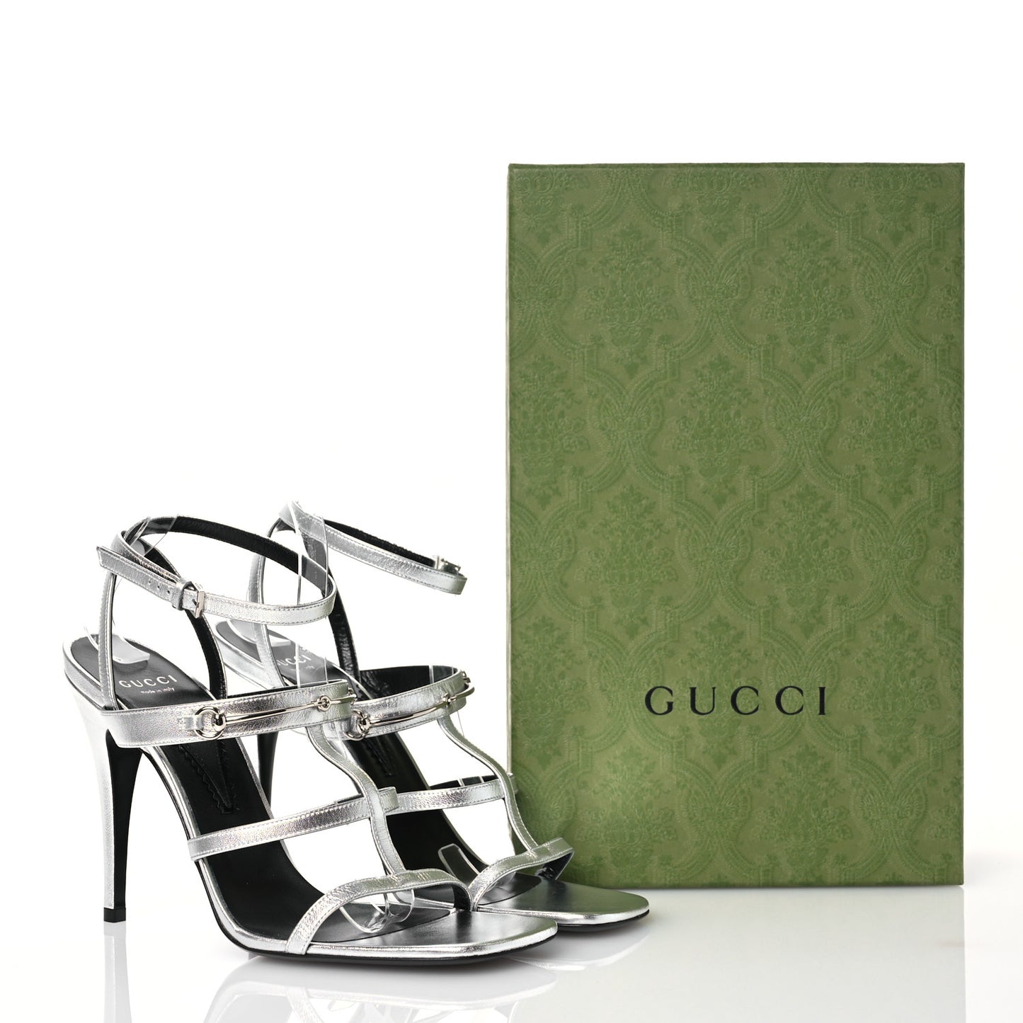 Nappa Silk High Heel Sandals 40 Argento