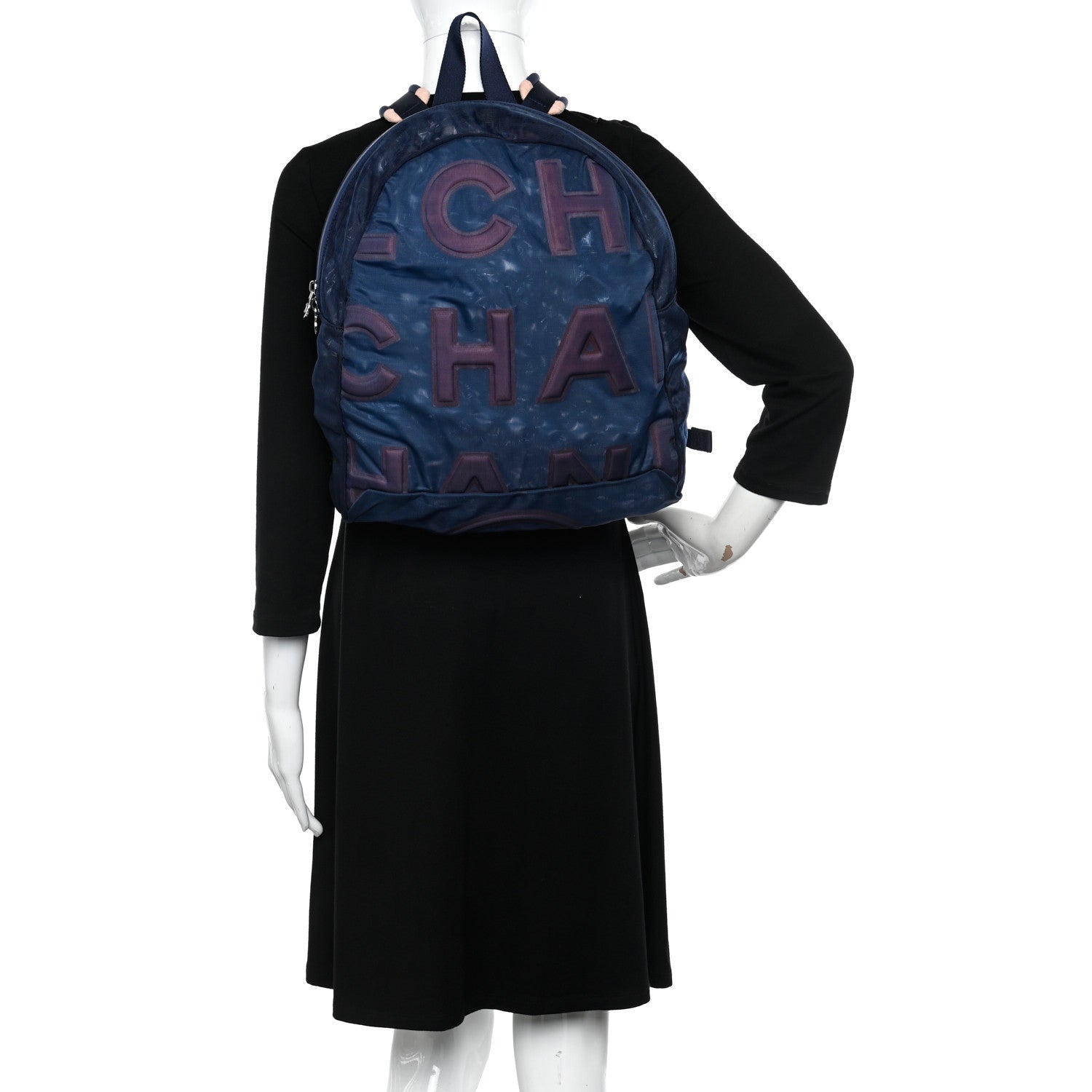 Chanel Mesh Small Doudoune Backpack Pink Blue 2 of 10