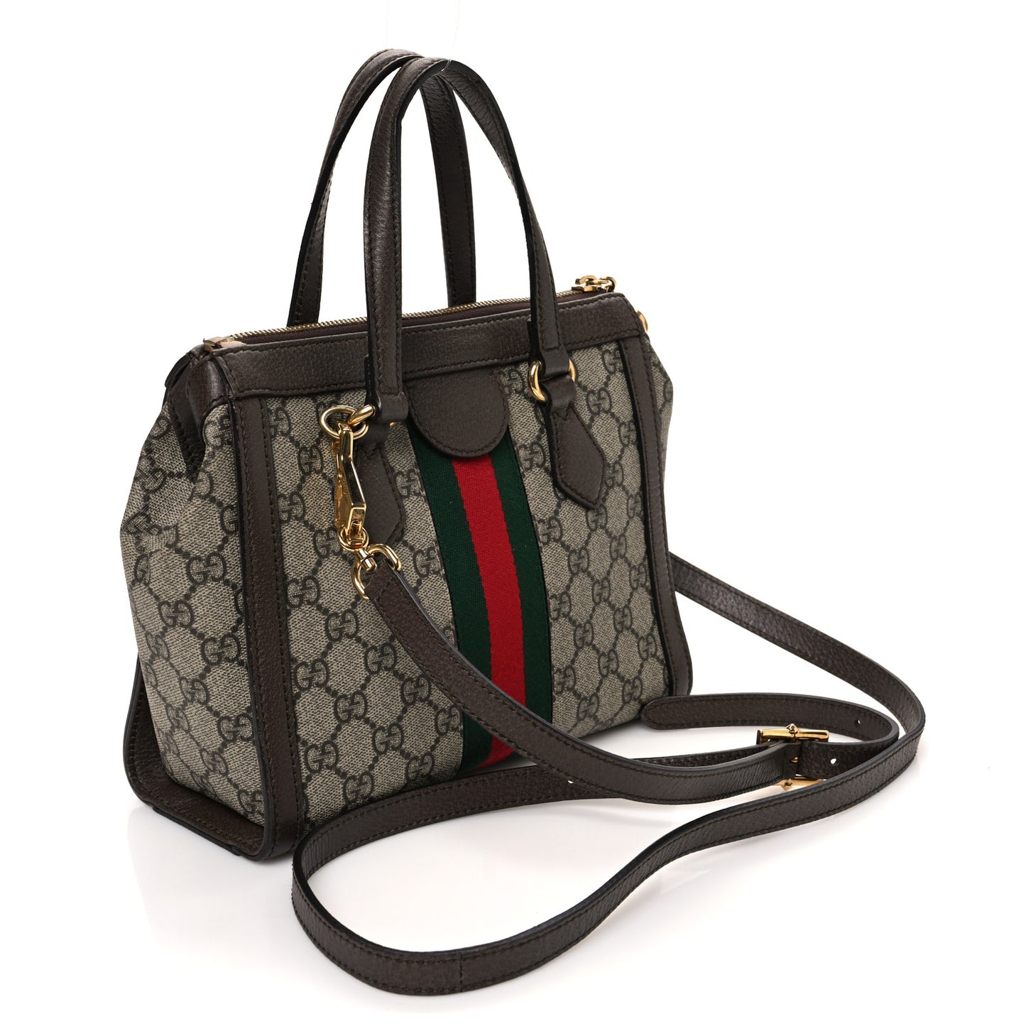 GG Supreme Monogram Small Ophidia Tote Bag Brown