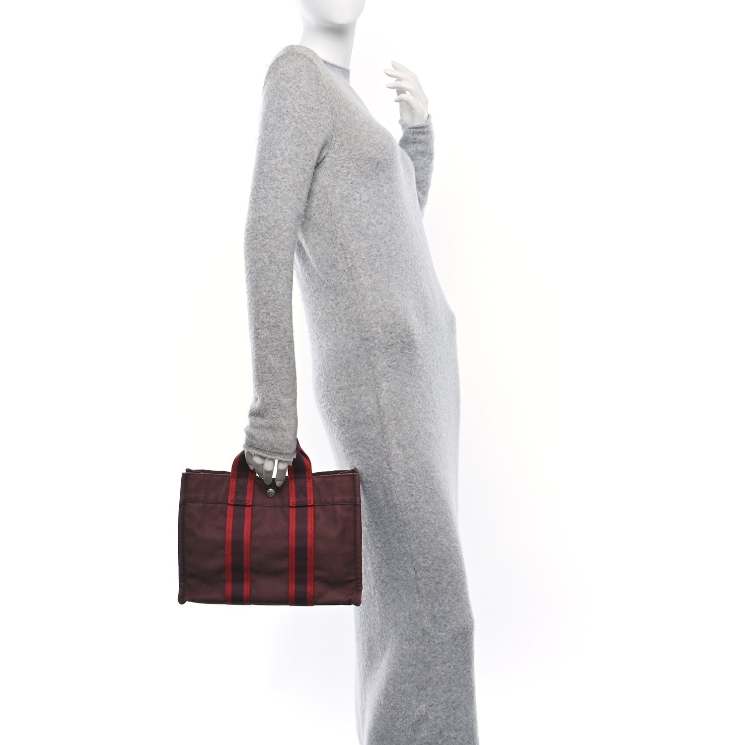 Hermes Canvas Fourre Tout PM Burgundy 2 of 9