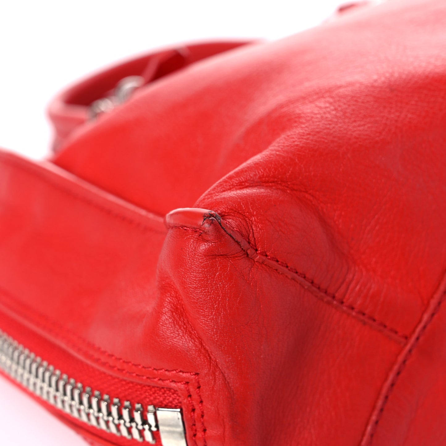 Veau Souple Papier Mini A4 Tote Rouge Cerise