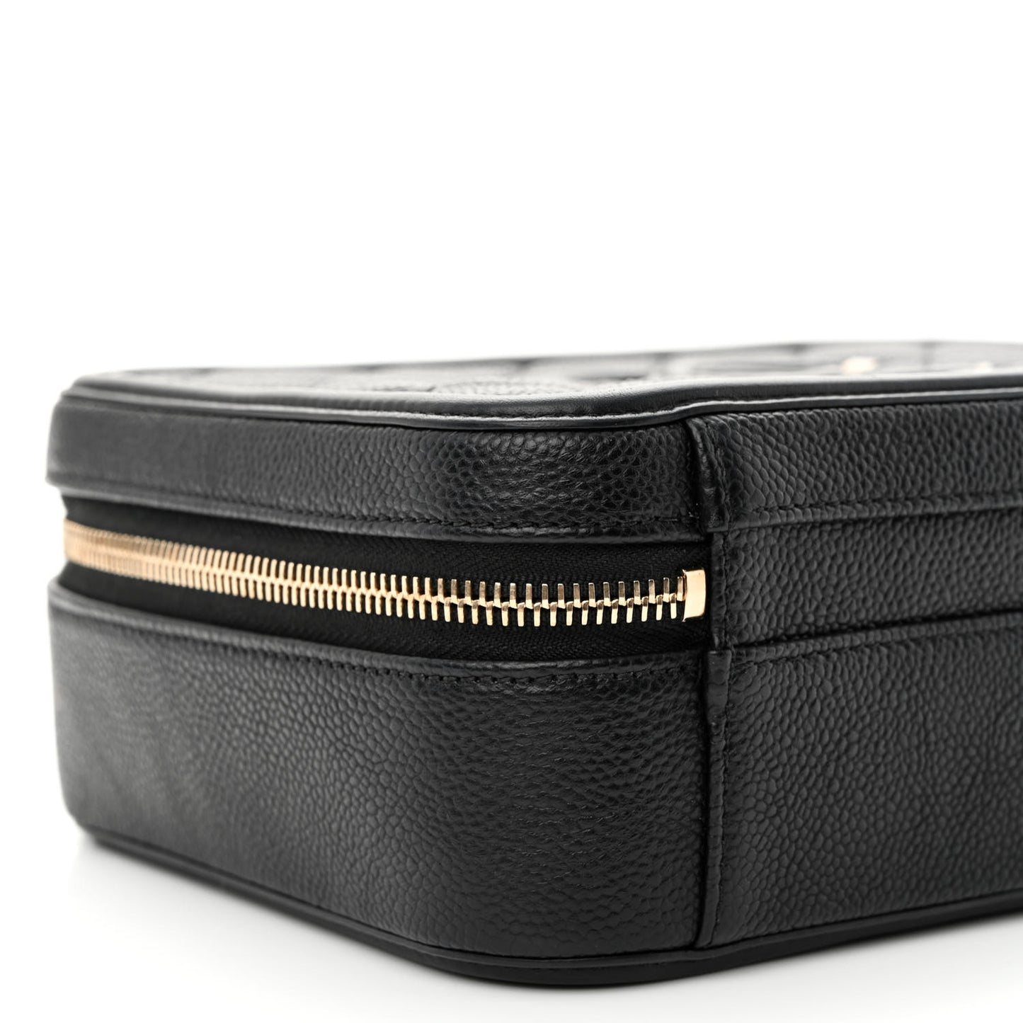 Caviar Quilted Medium CC Filigree Vanity Case Black