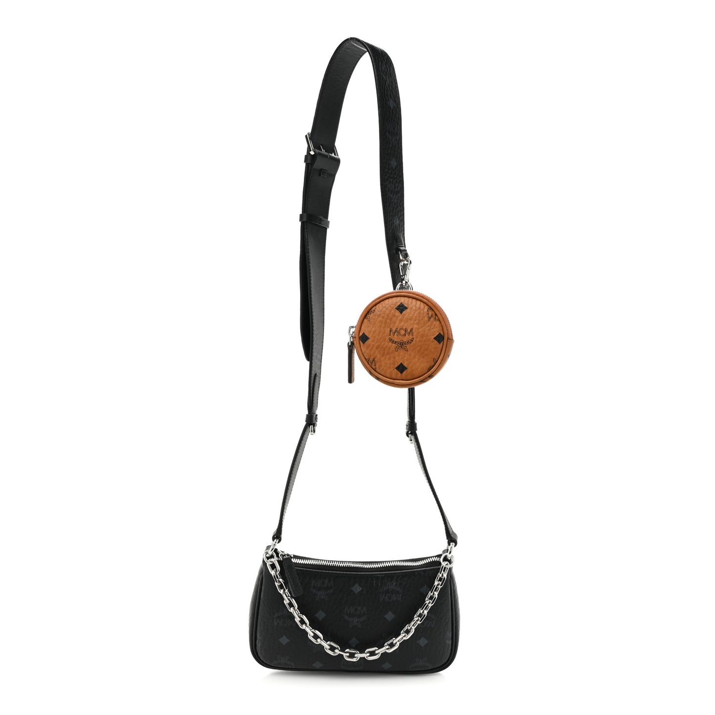 Visetos Aren Essential Multi Pochette Black White Cognac