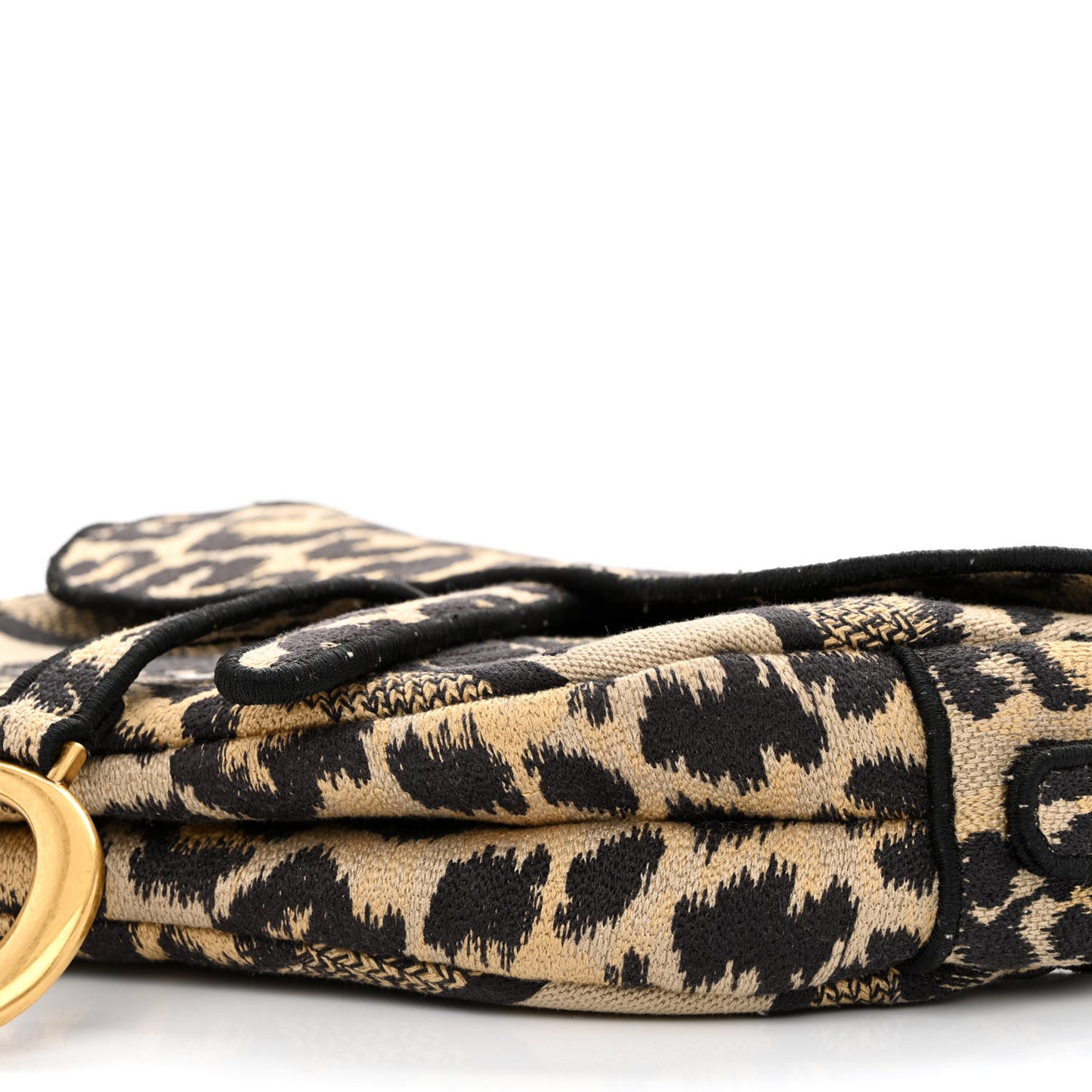 Canvas Mizza Embroidered Saddle Bag Beige Multicolor