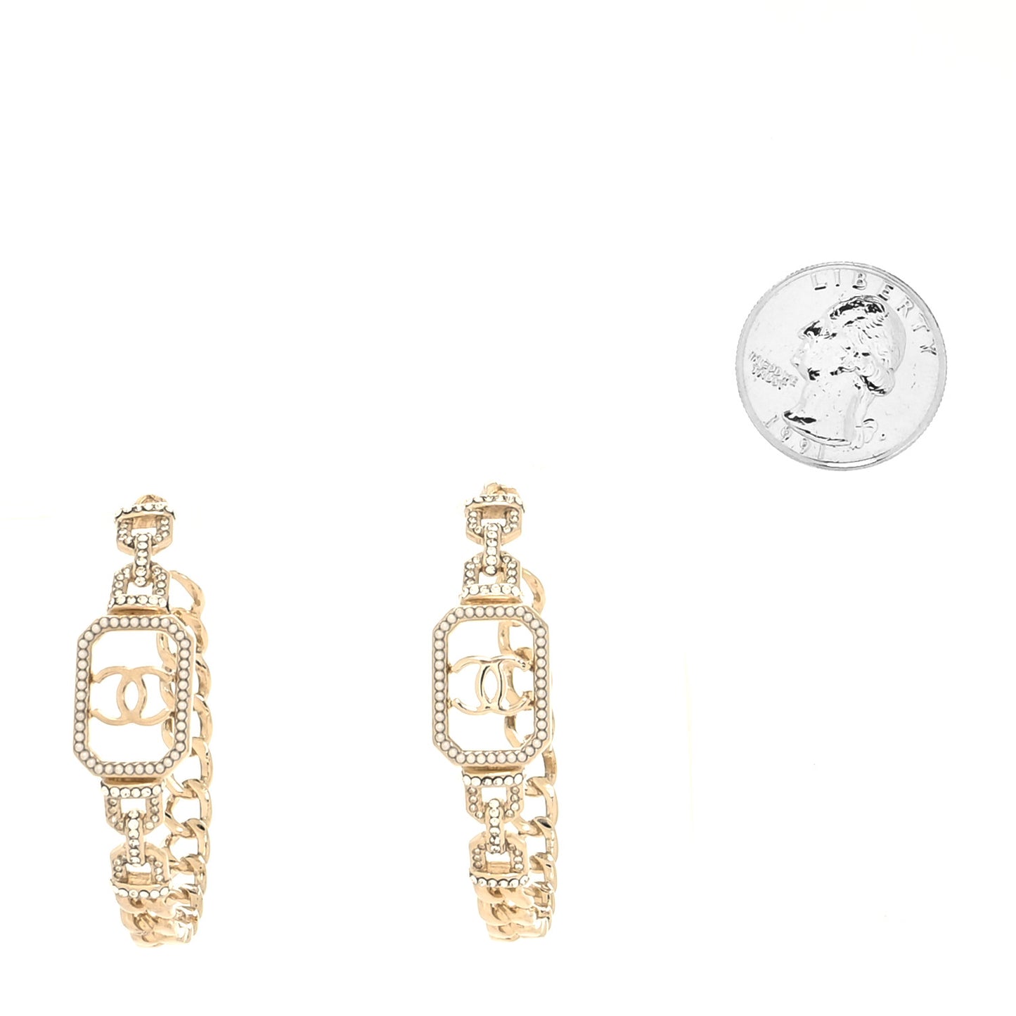 Crystal CC Vendome Hoop Earrings Gold