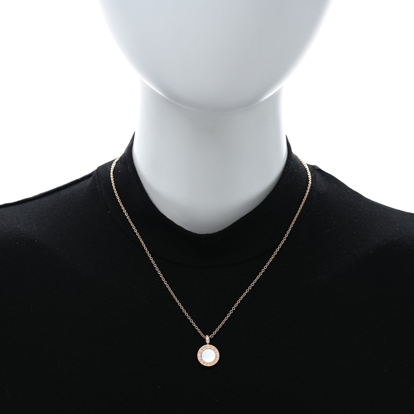 18K Rose Gold Diamond Black Onyx Mother of Pearl BVLGARI BVLGARI Pendant Necklace