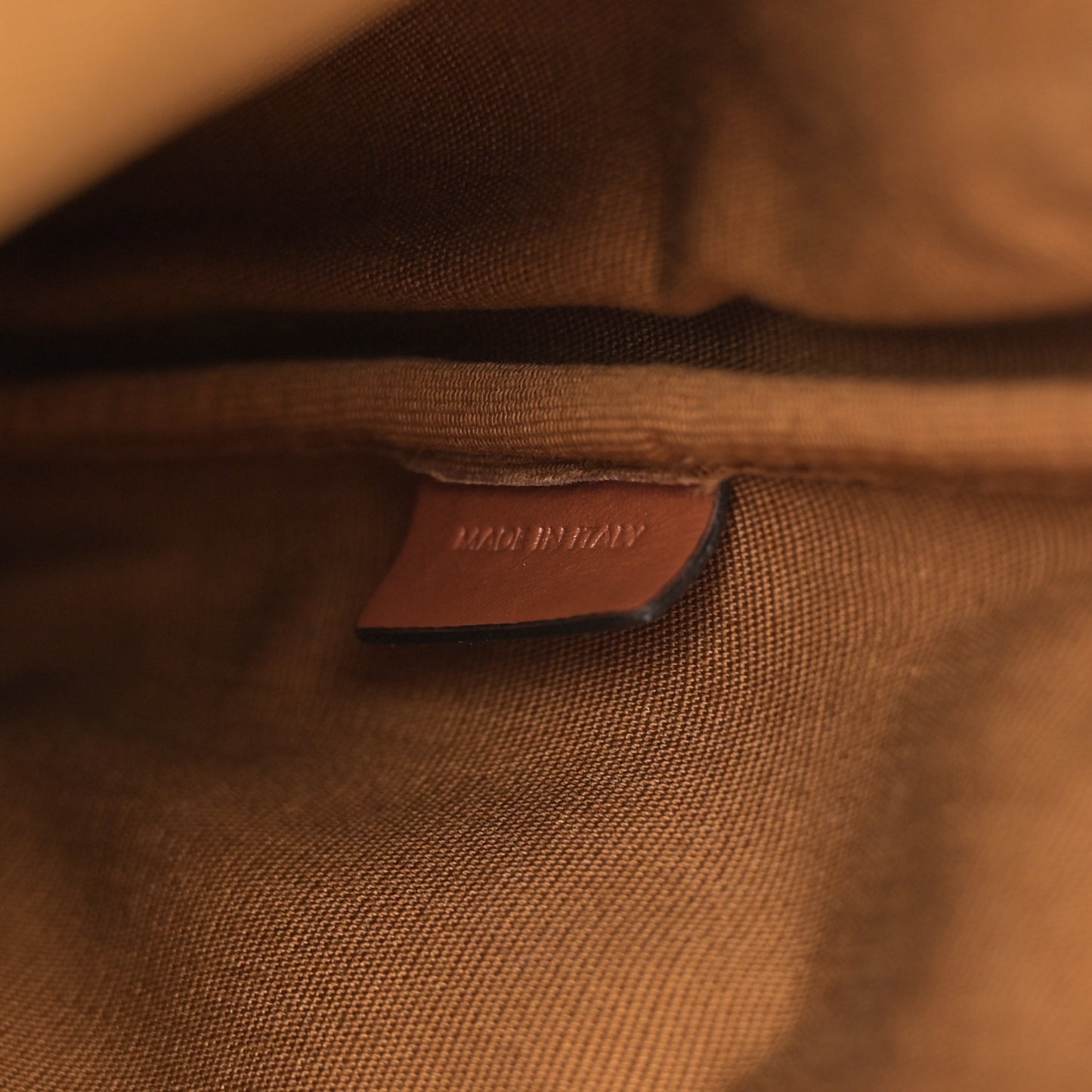 Triomphe Canvas Calfskin Mini Folco Backpack Tan