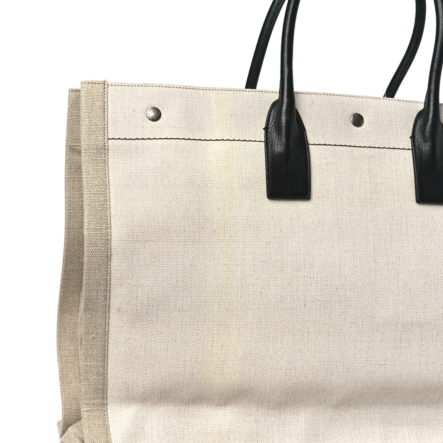 Linen Calfskin Rive Gauche Tote Optic White