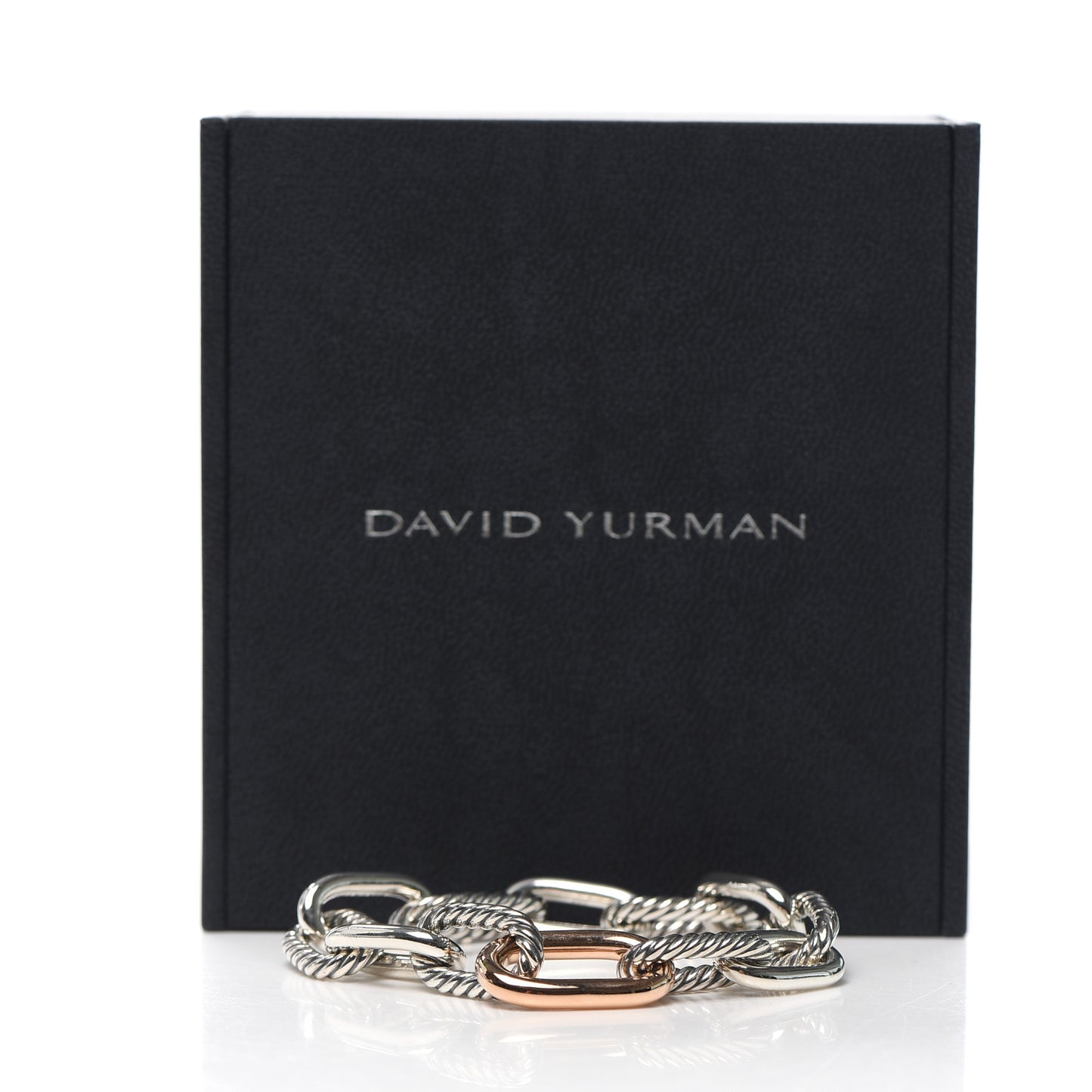 Sterling Silver 18K Rose Gold 11mm Madison Chain Bracelet