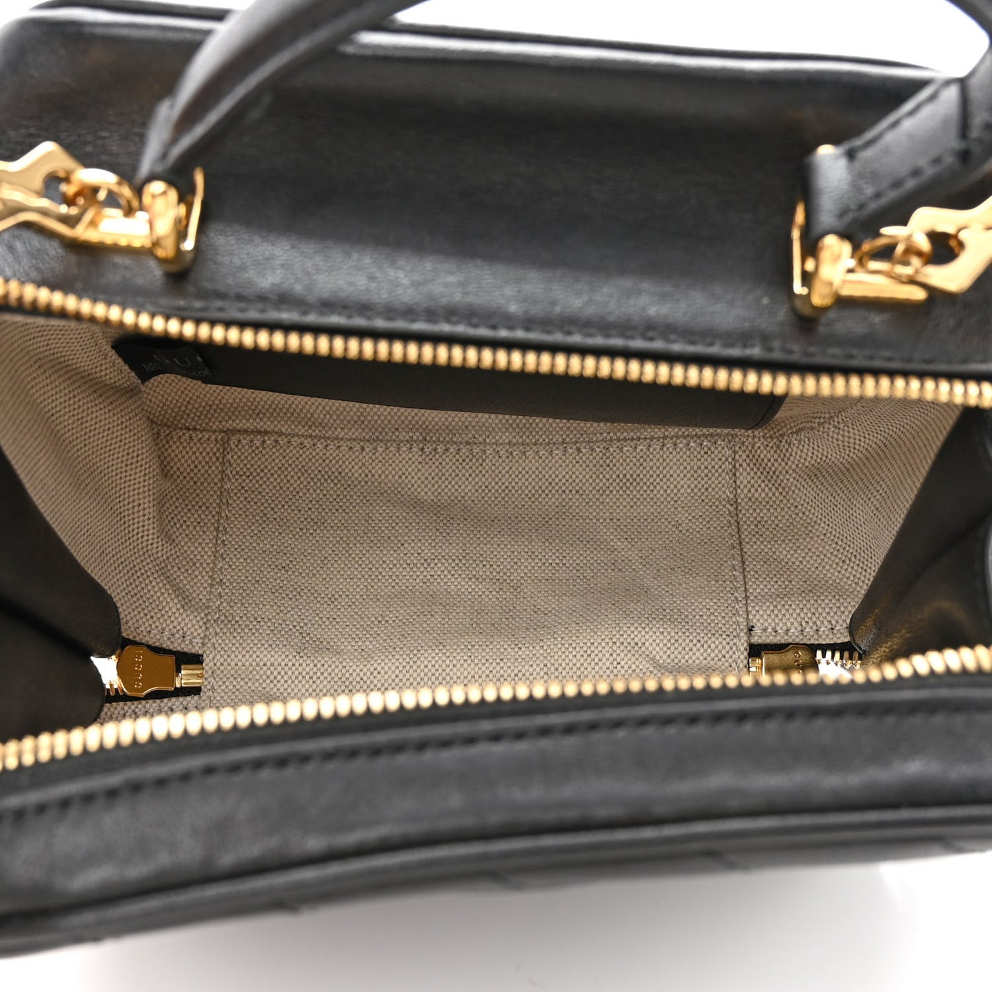 Sakai Be Green Calfskin Diagonal Stitched Blondie Top Handle Bag Black