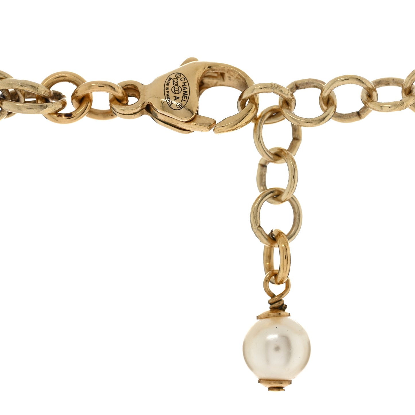 Graduated Pearl Crystal CC Short Necklace Gold Black Grey