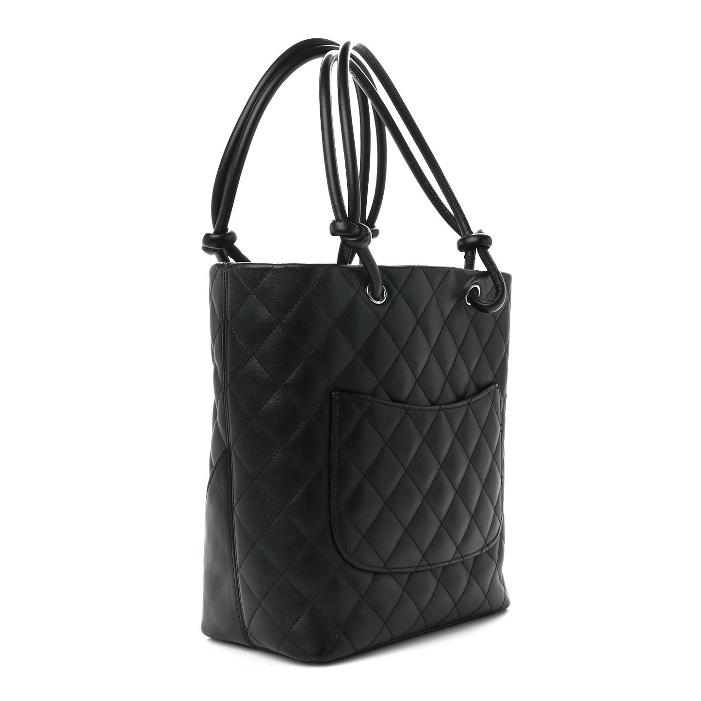 Calfskin Quilted Medium Cambon Tote Black