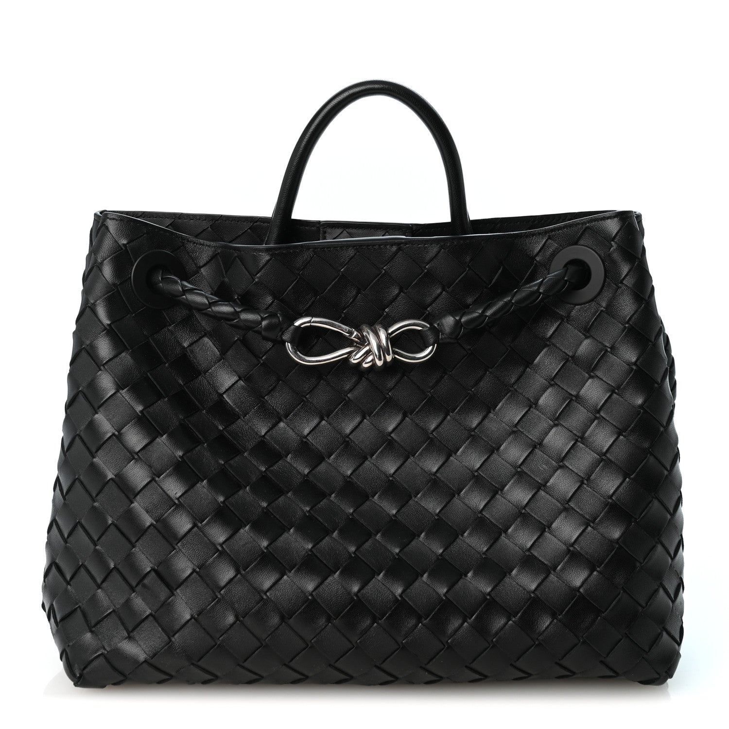 【naric】　良品　BOTTEGA VENETA　イントレチャート Bottega Veneta Nappa Intrecciato Medium Andiamo Shoulder Bag Black