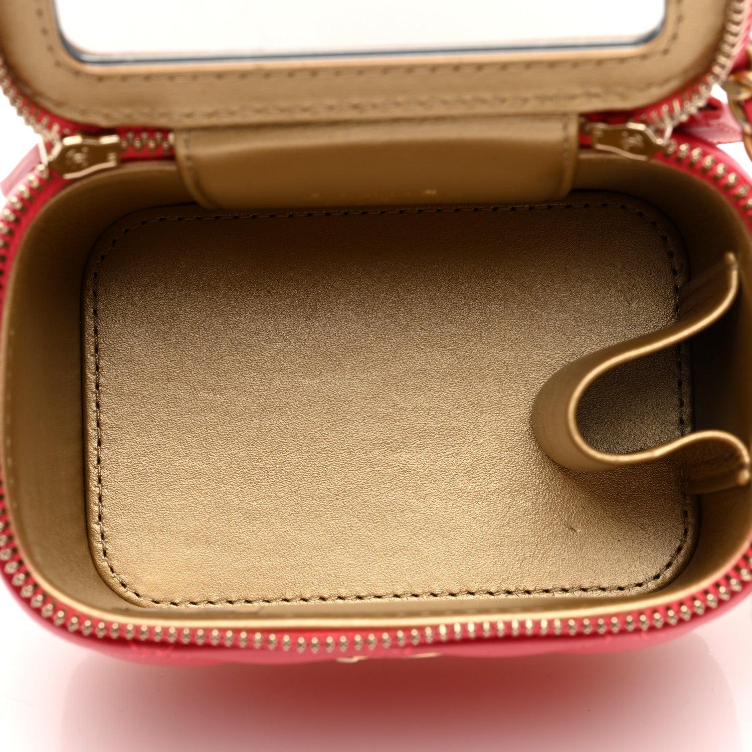 Chanel Lambskin Quilted Pearl Crush Mini Vanity Case With Chain Dark Pink 5 of 11
