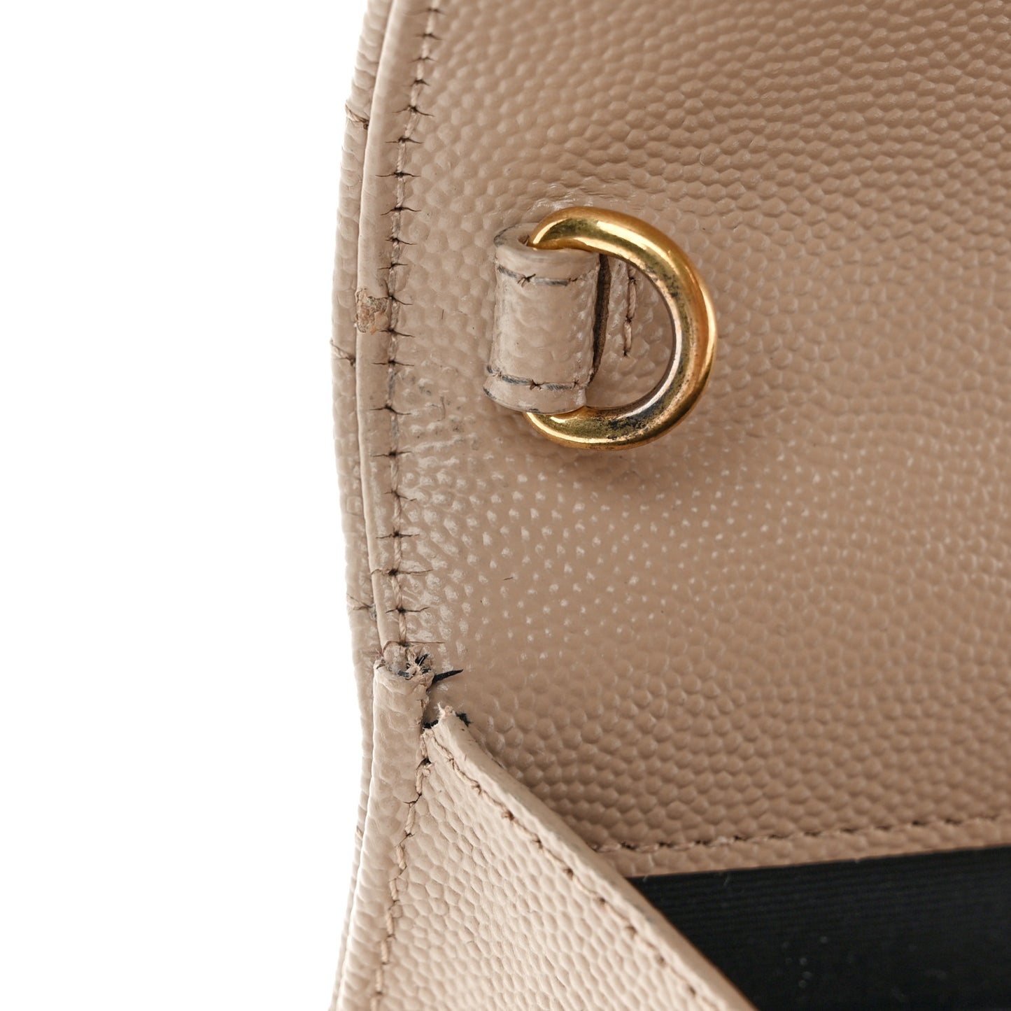 Grain De Poudre Matelasse Chevron Monogram Envelope Clutch Dark Beige