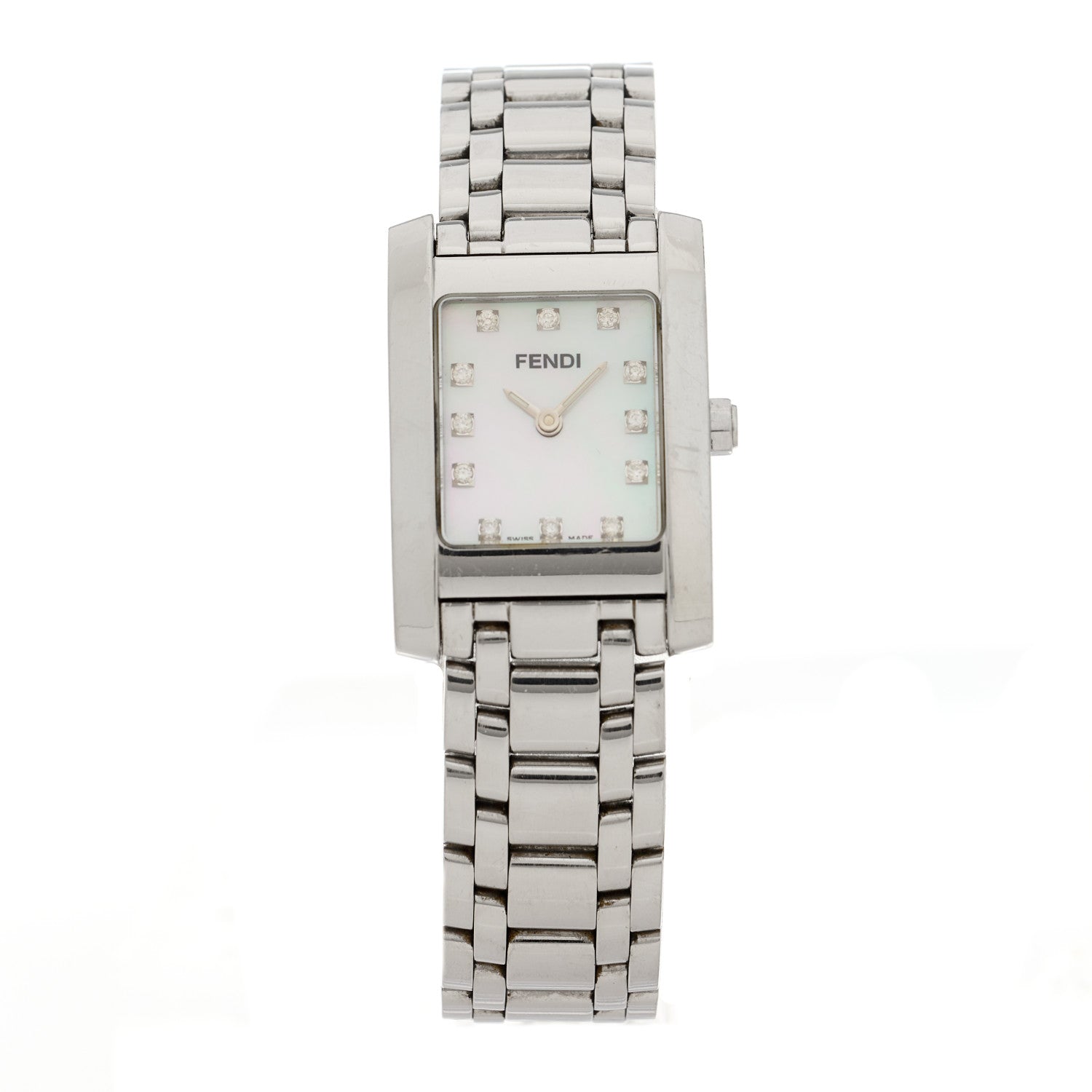 FENDI ウール混紡ジャケット グレー/ホワイト Fendi Stainless Steel Diamond Mother of Pearl 22mm Quartz Watch