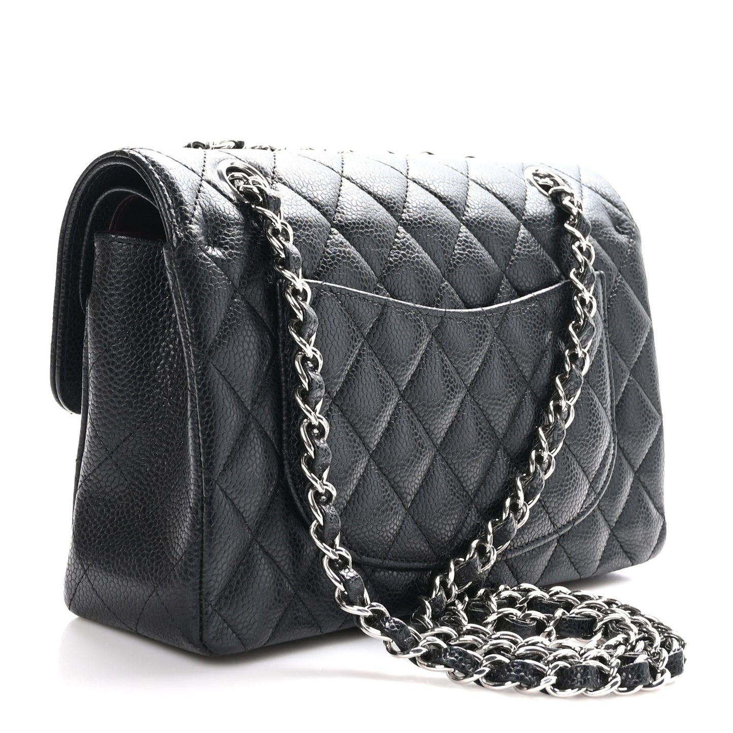 Caviar Quilted Small Double Flap Black