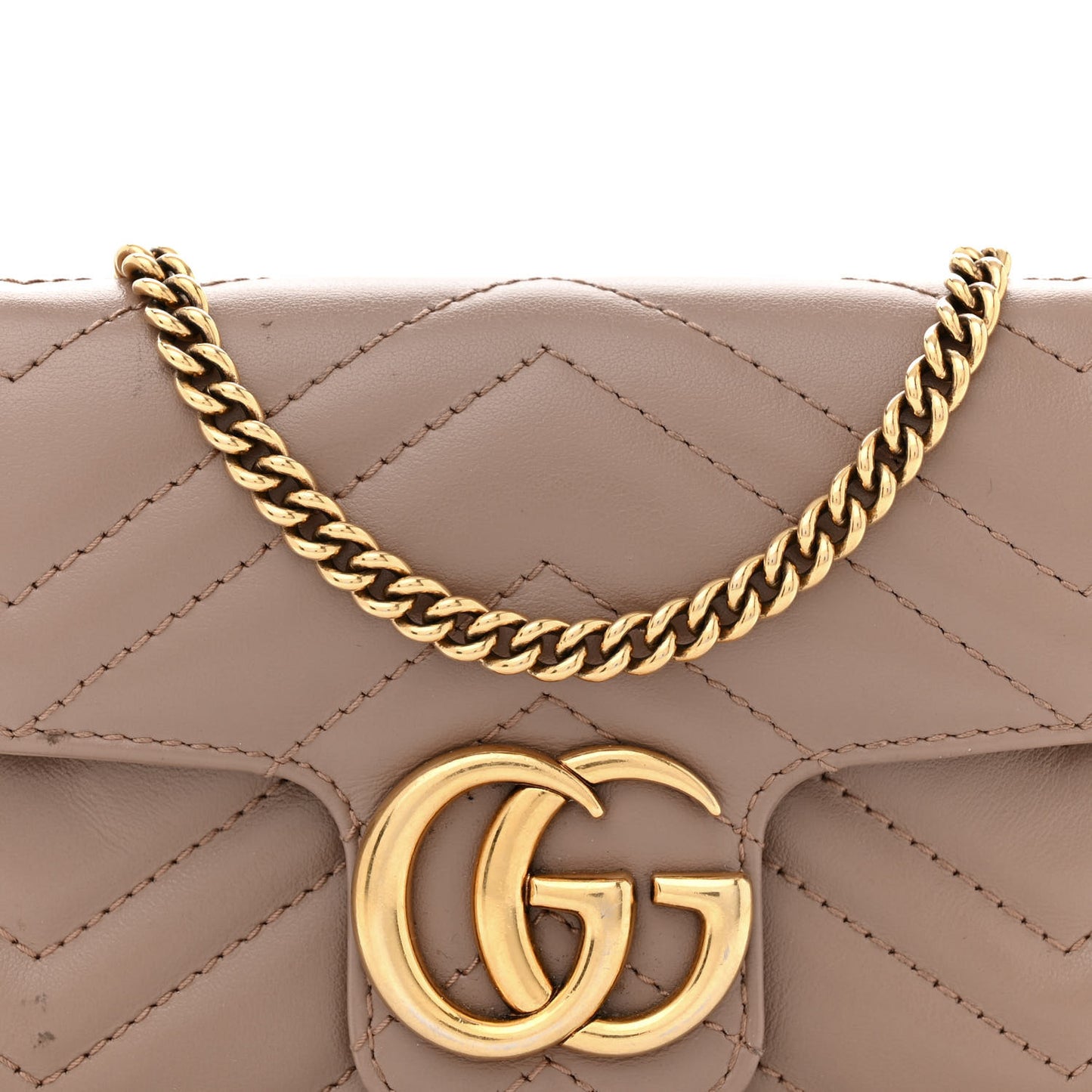 Calfskin Matelasse Super Mini GG Marmont Shoulder Bag Porcelain Rose