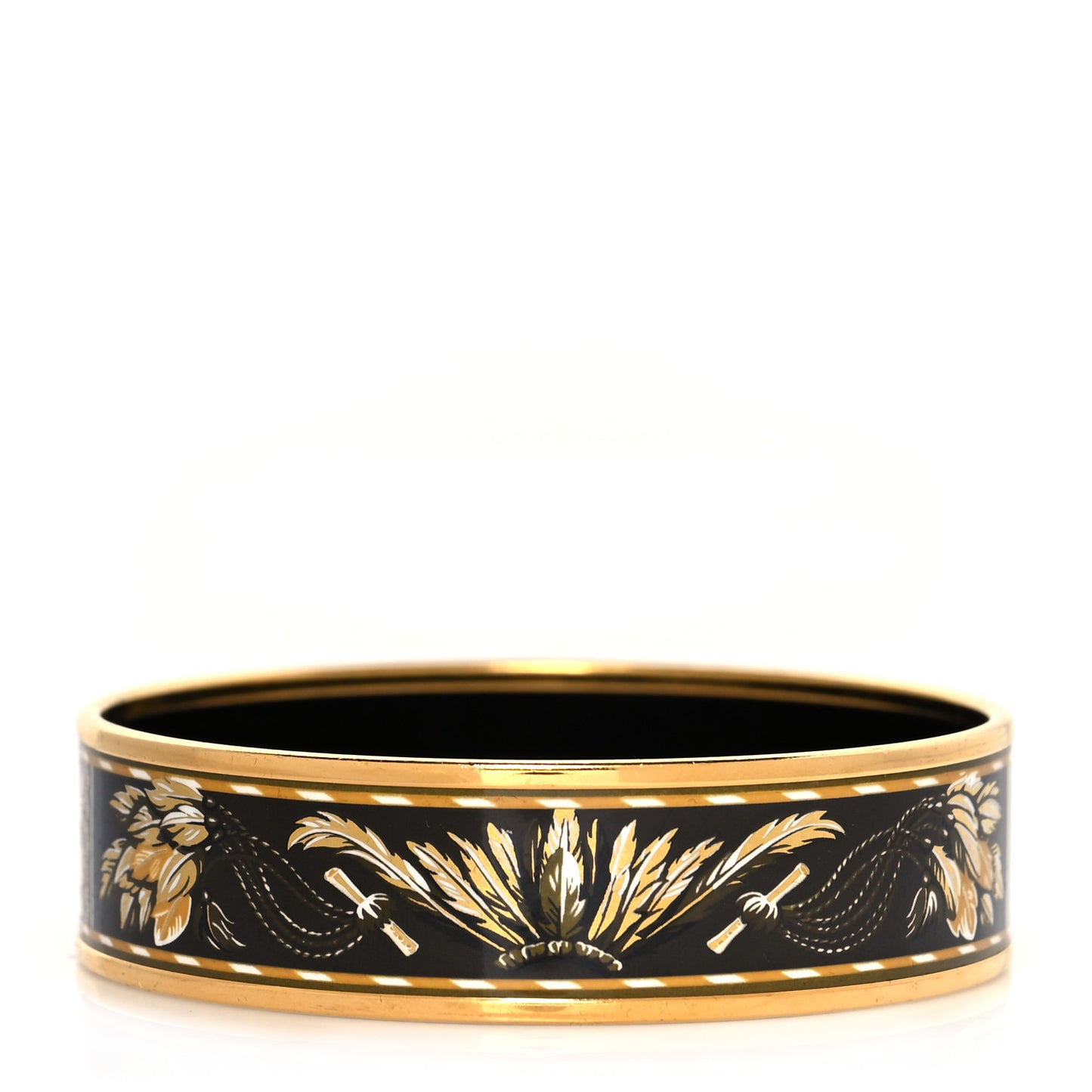 Enamel Printed Brazil Wide Bracelet 65 Black