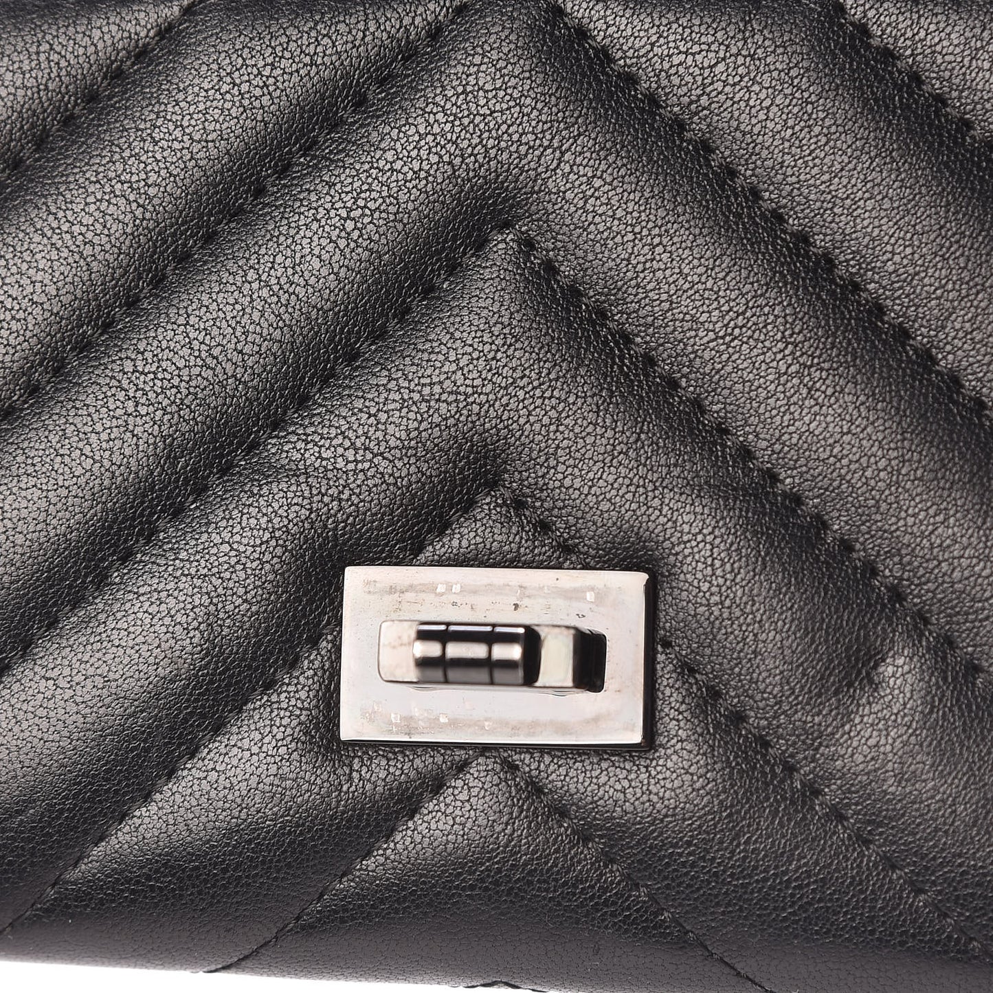 Sheepskin Chevron Quilted 2.55 Reissue Flap Wallet So Black