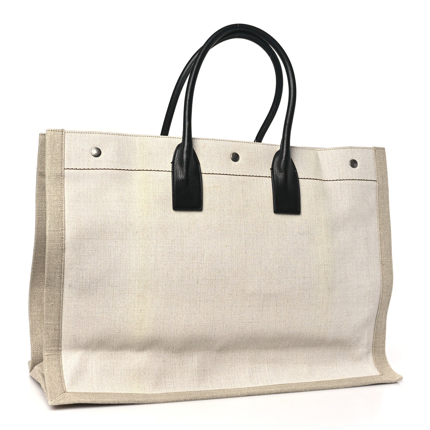 Linen Calfskin Rive Gauche Tote Optic White