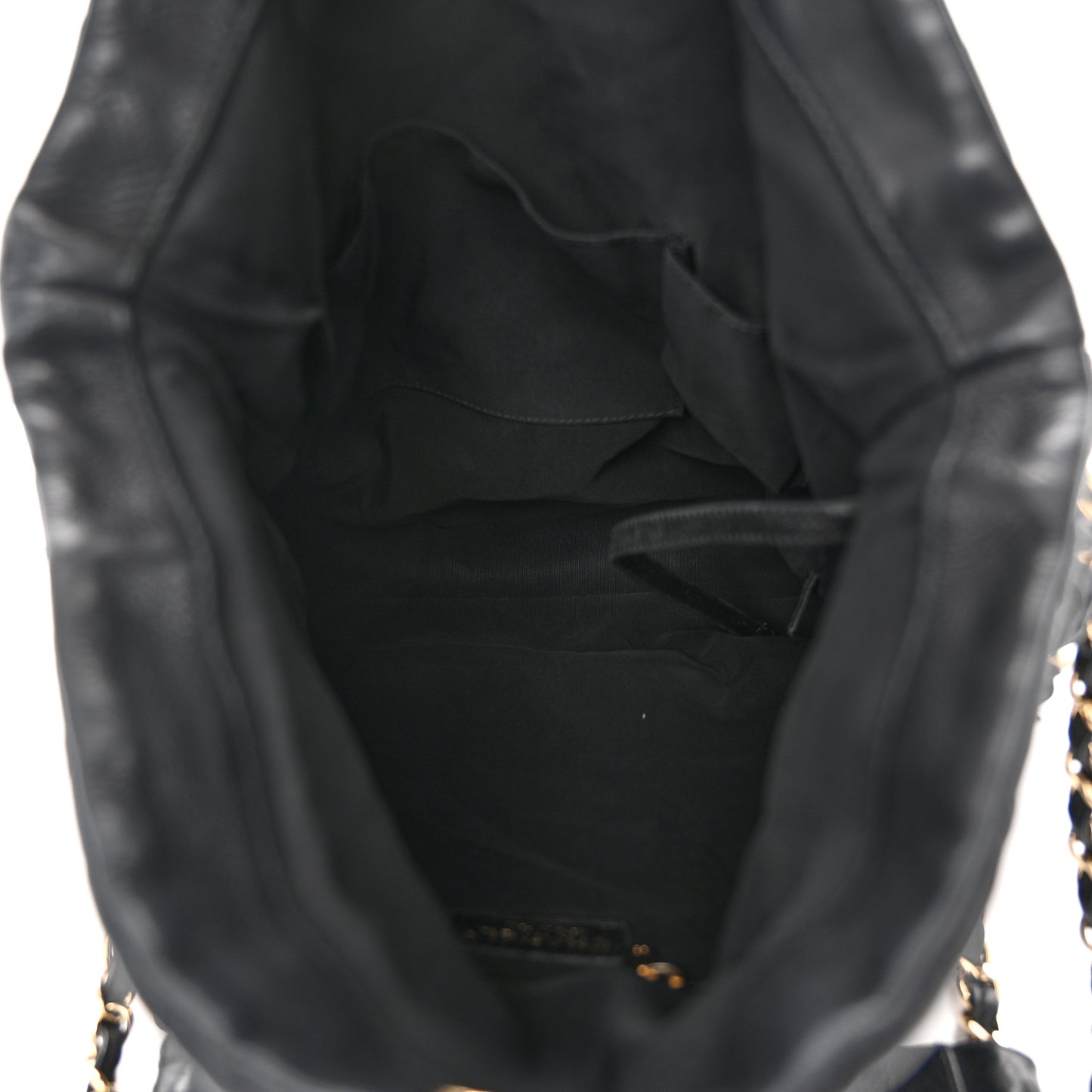 Calfskin Quilted Large Chain Me Hobo Black