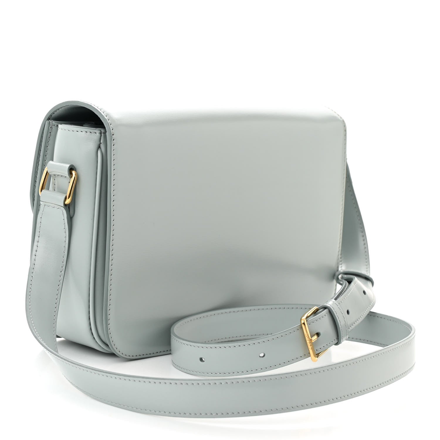 Celine Shiny Calfskin Medium Triomphe Soft Blue 3 of 11