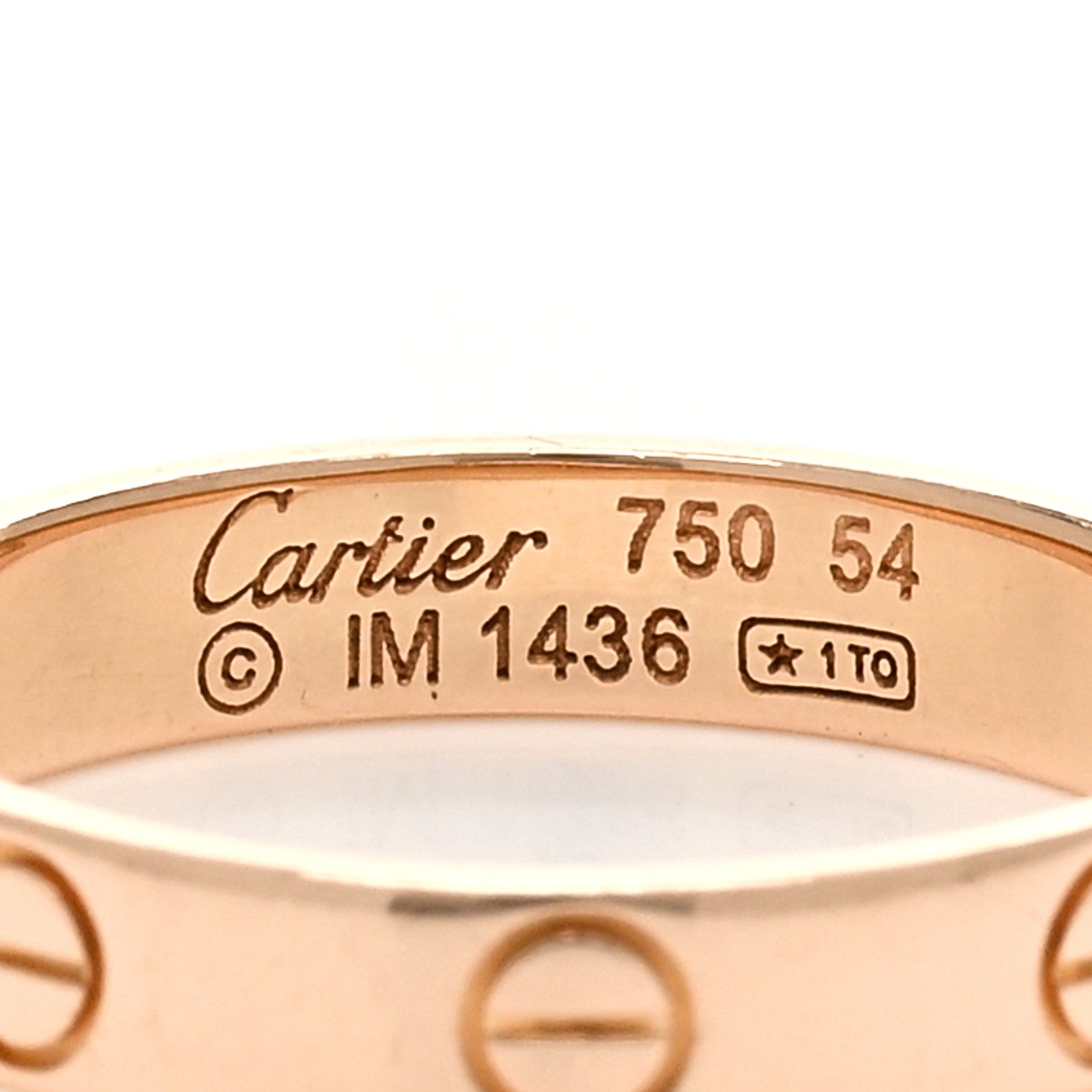 Cartier 18K Pink Gold 3.5mm LOVE Wedding Band Ring 54 6.75 4 of 4