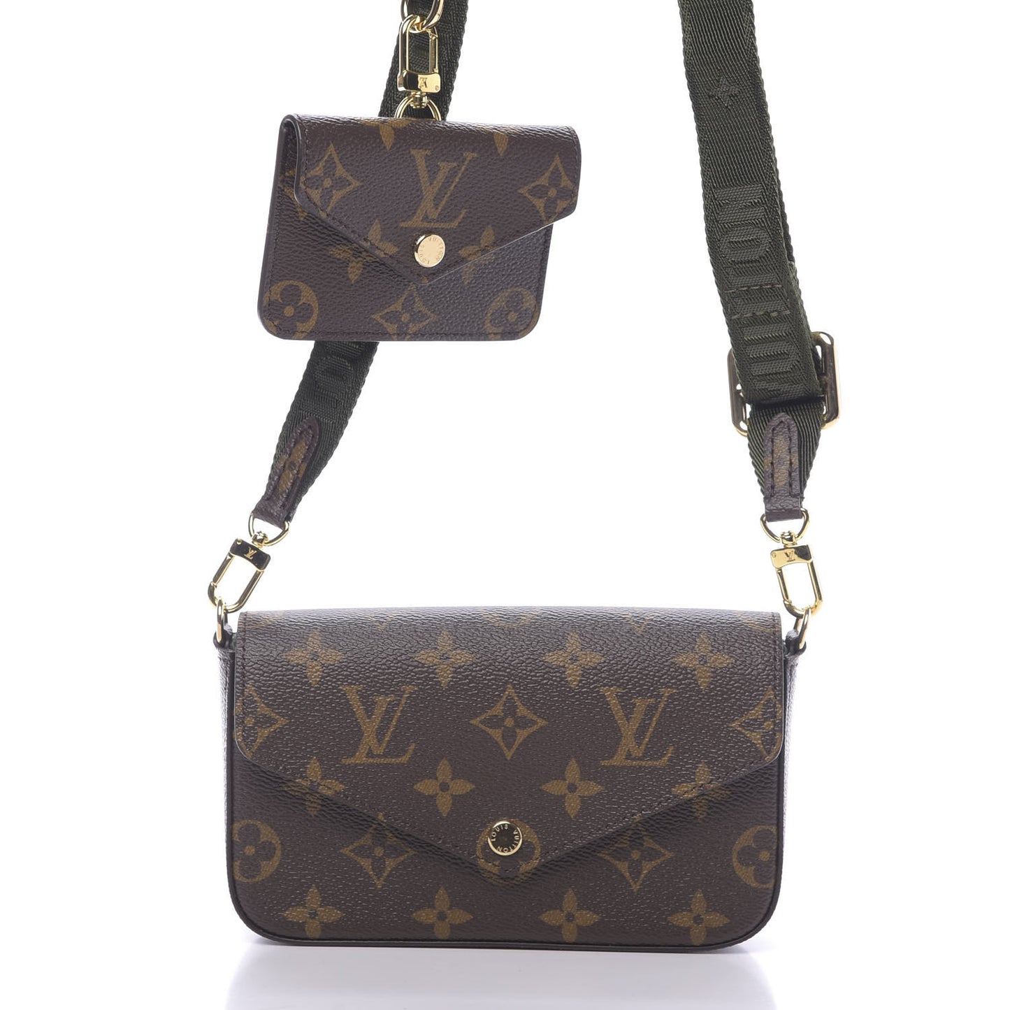 Monogram Felicie Strap & Go Kaki