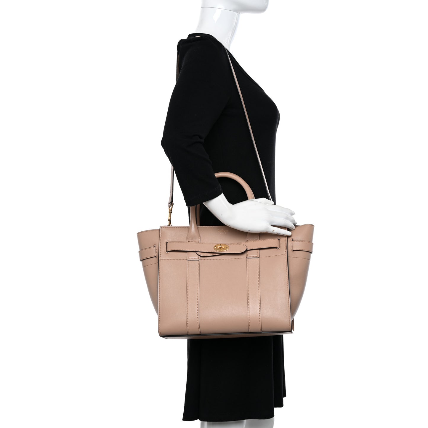 Micro Classic Grain Calfskin Small Bayswater Zip Tote Maple