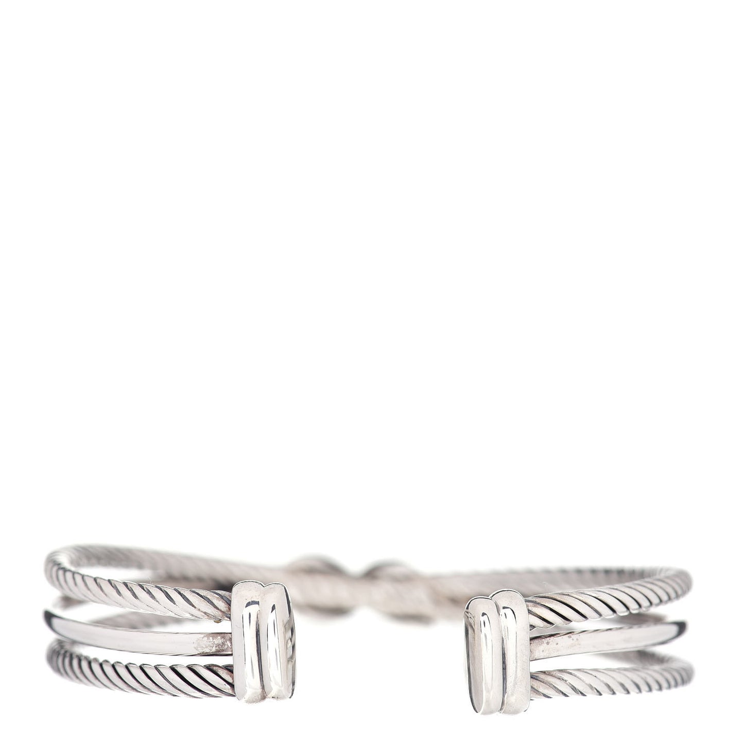 Sterling Silver Diamond 7mm Crossover X Bracelet