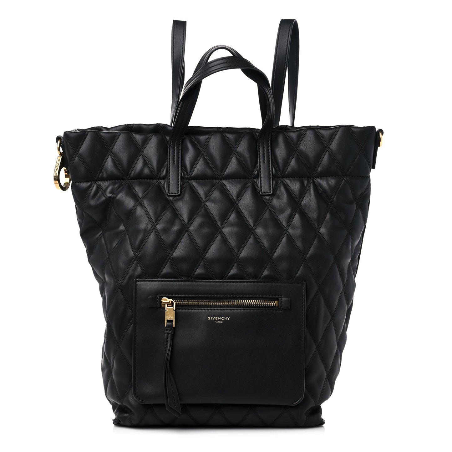 Rubberized Canvas Quilted Duo Backpack Black