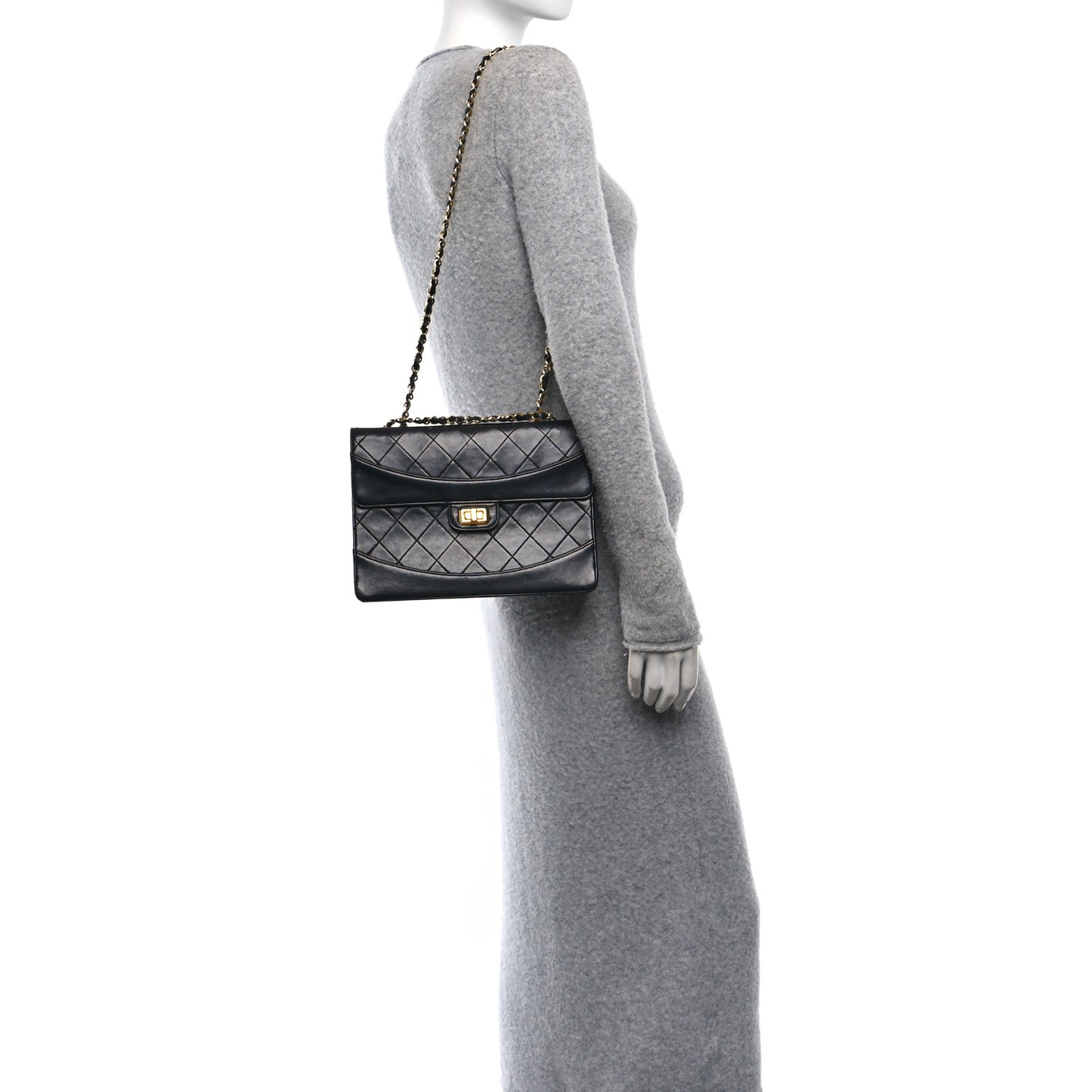 Lambskin Quilted Medium Mademoiselle Single Flap Black