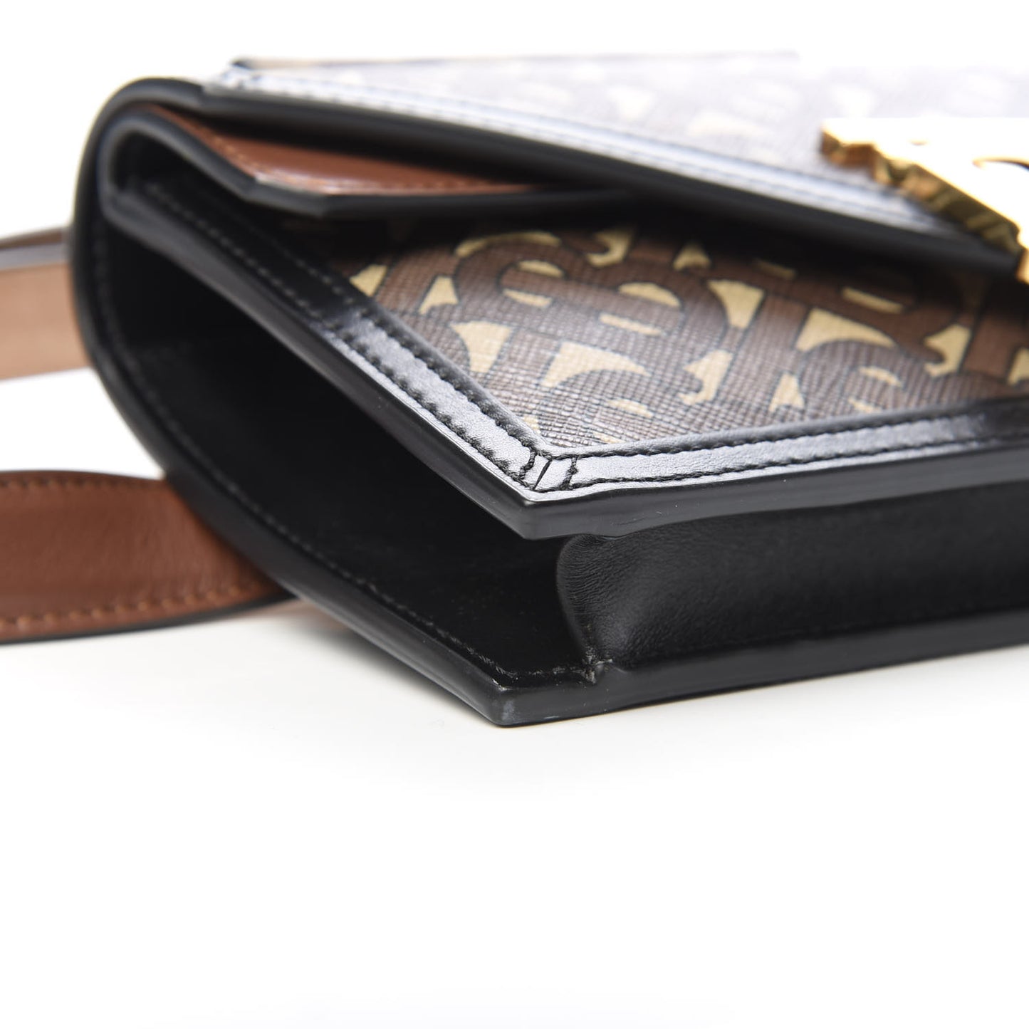 E-Canvas Monogram TB Envelope Belt Bag Bridle Brown